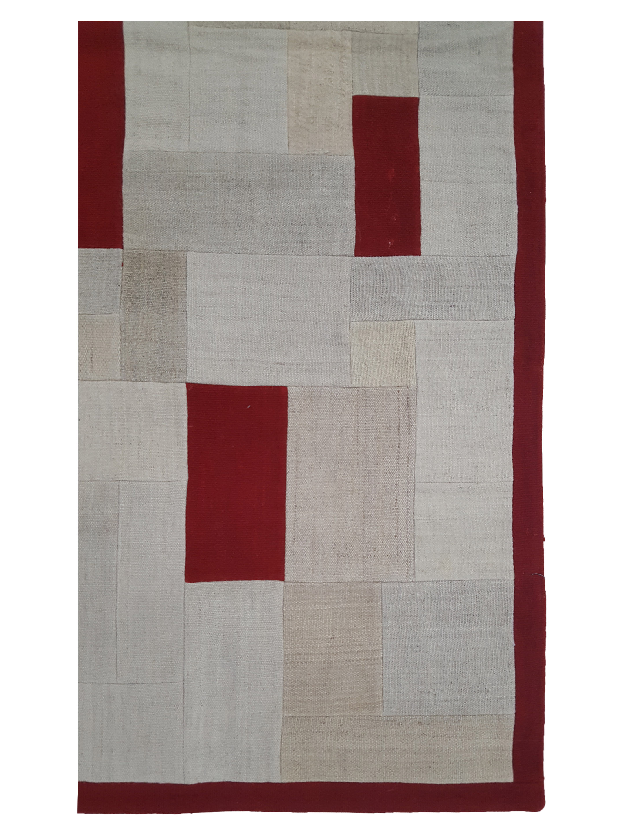 Patchwork Hand Knotted Cream 5x8 - Image 4 of 6