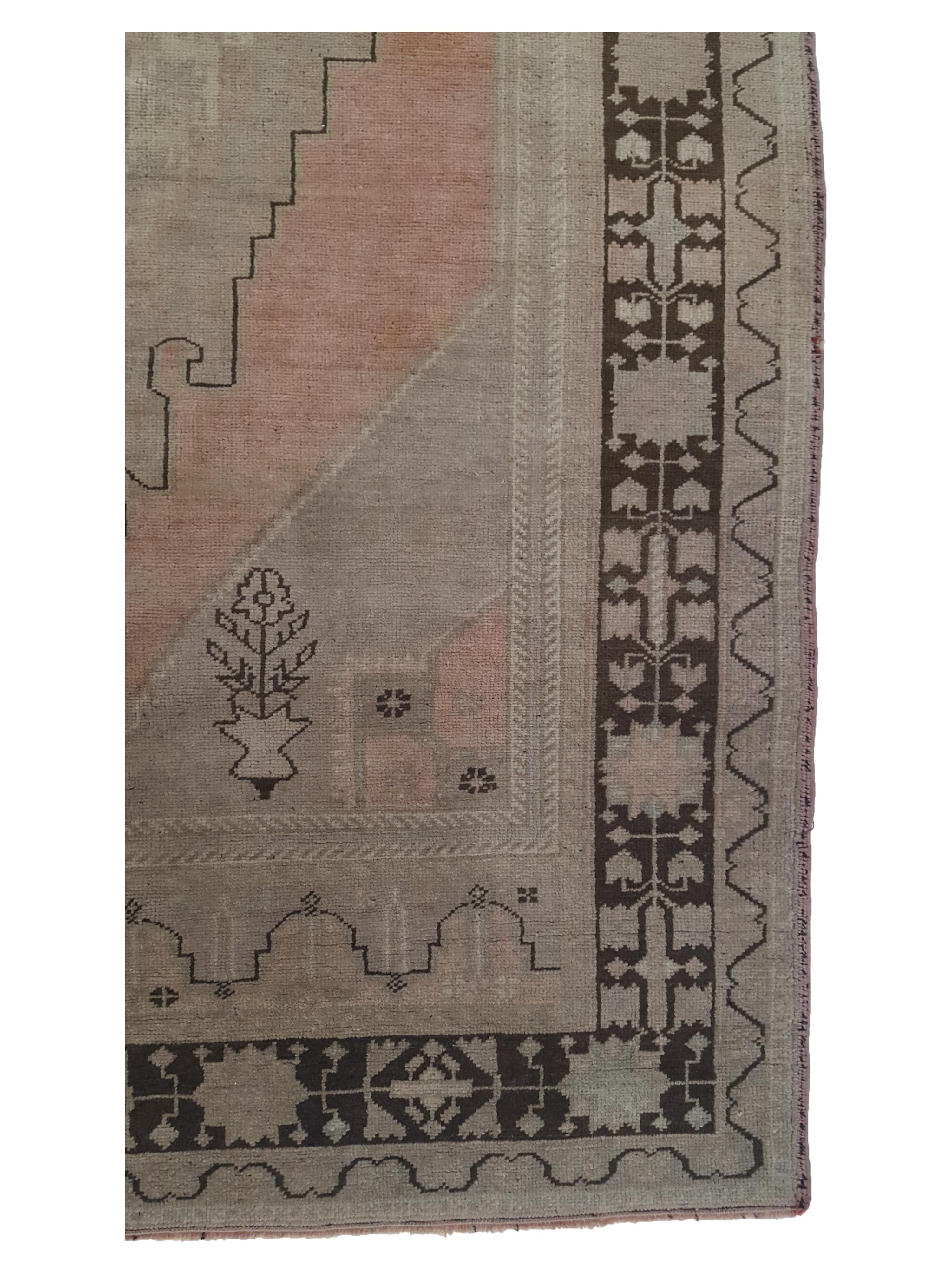 Anatolian Hand Knotted Coral 5x7 - Image 4 of 6