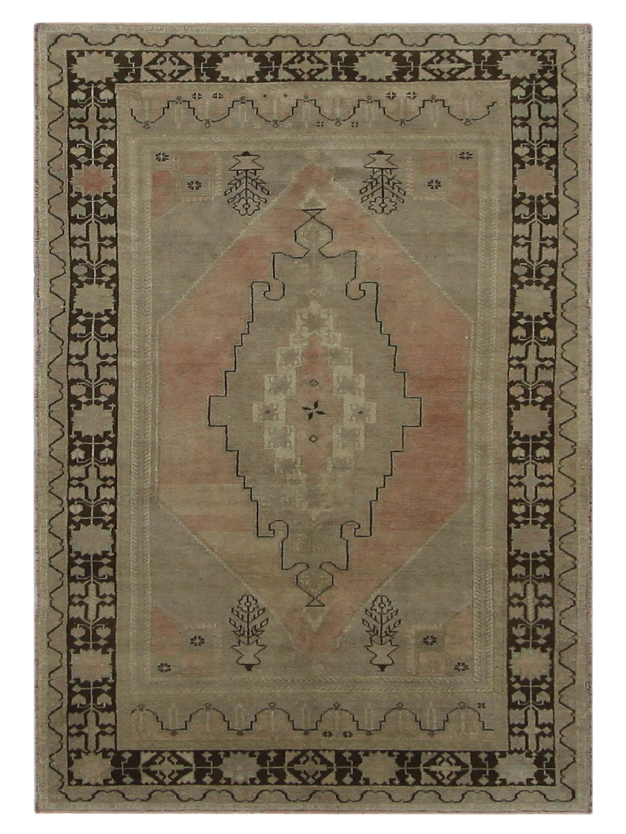 Anatolian Hand Knotted Coral 5x7