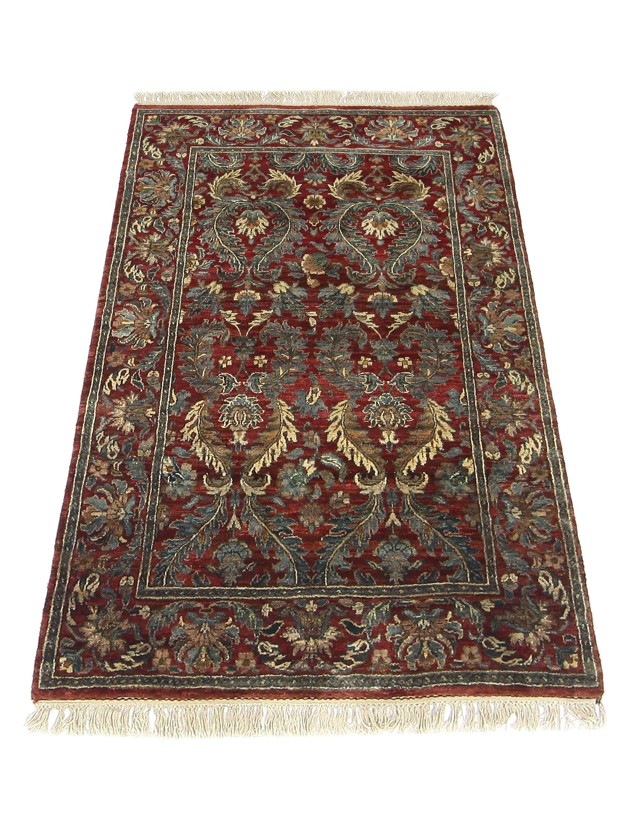 Agra Hand Knotted Red 4x6 - Image 2 of 5