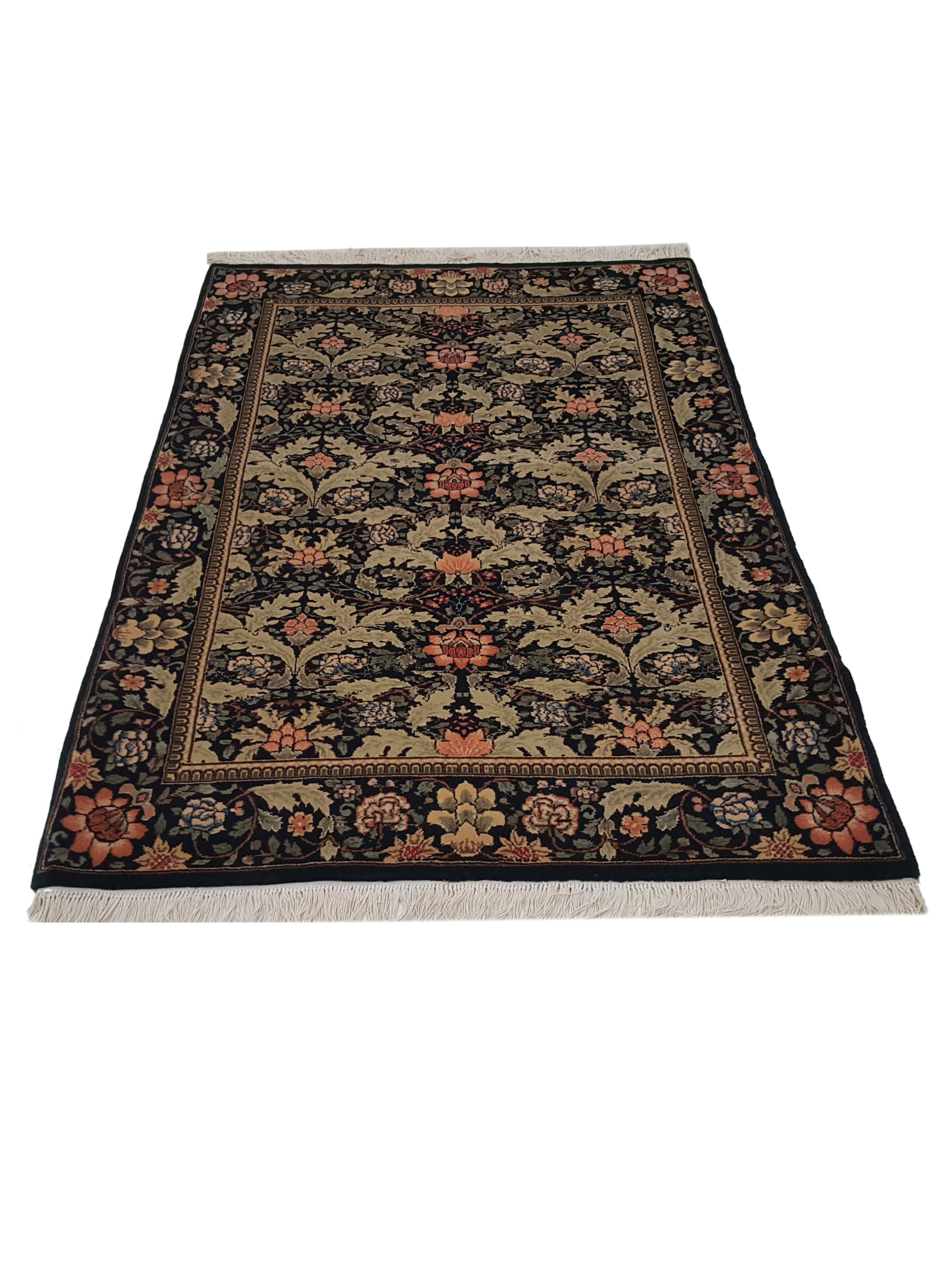 Agra Hand Knotted Black 4x6 - Image 2 of 5