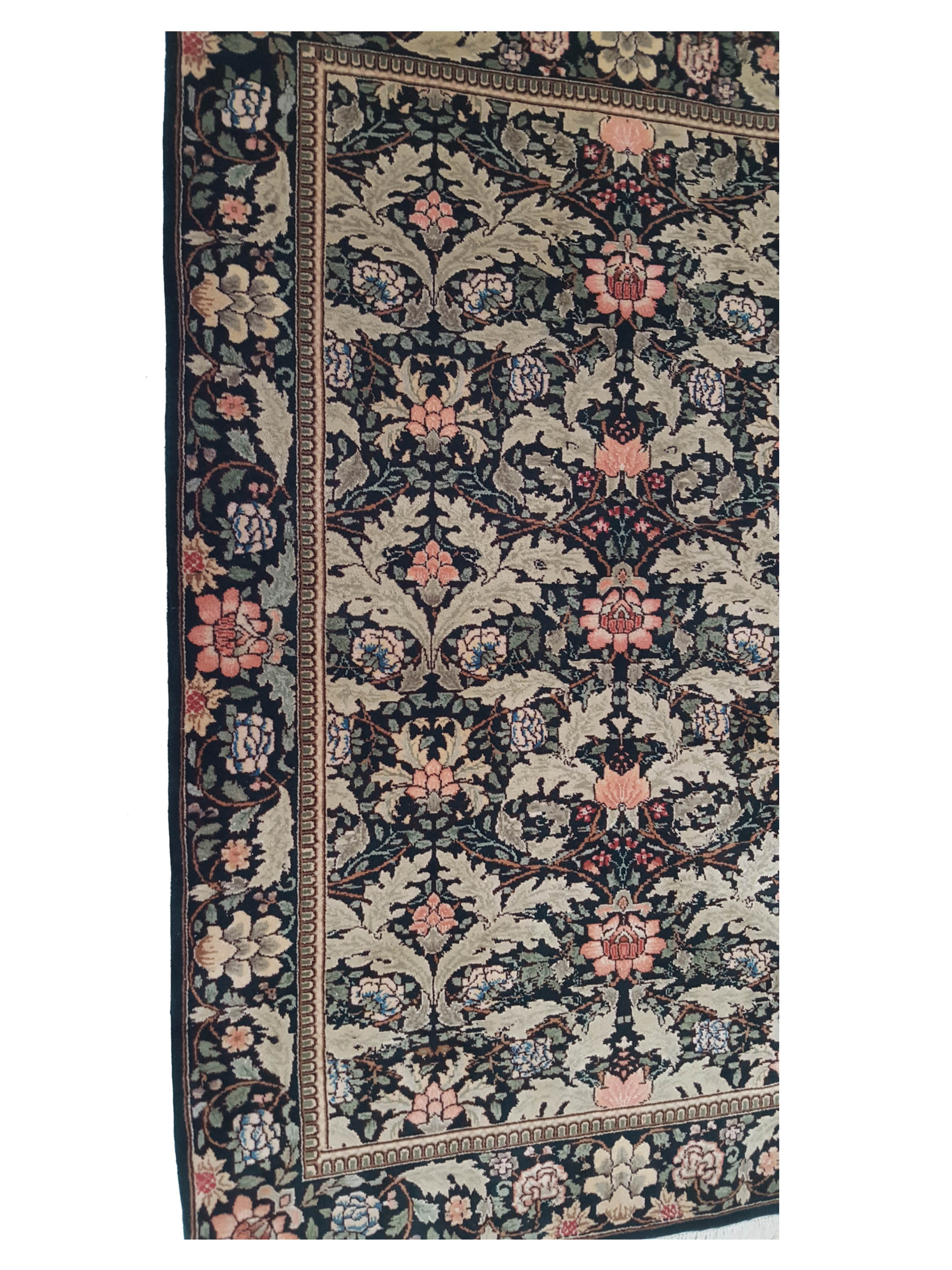 Agra Hand Knotted Black 4x6 - Image 4 of 5
