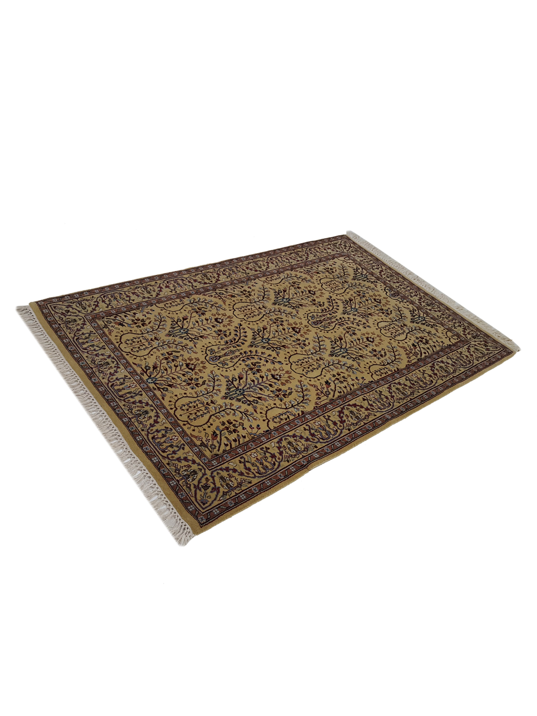 Sarouk Hand Knotted Gold 4x6 - Image 6 of 6