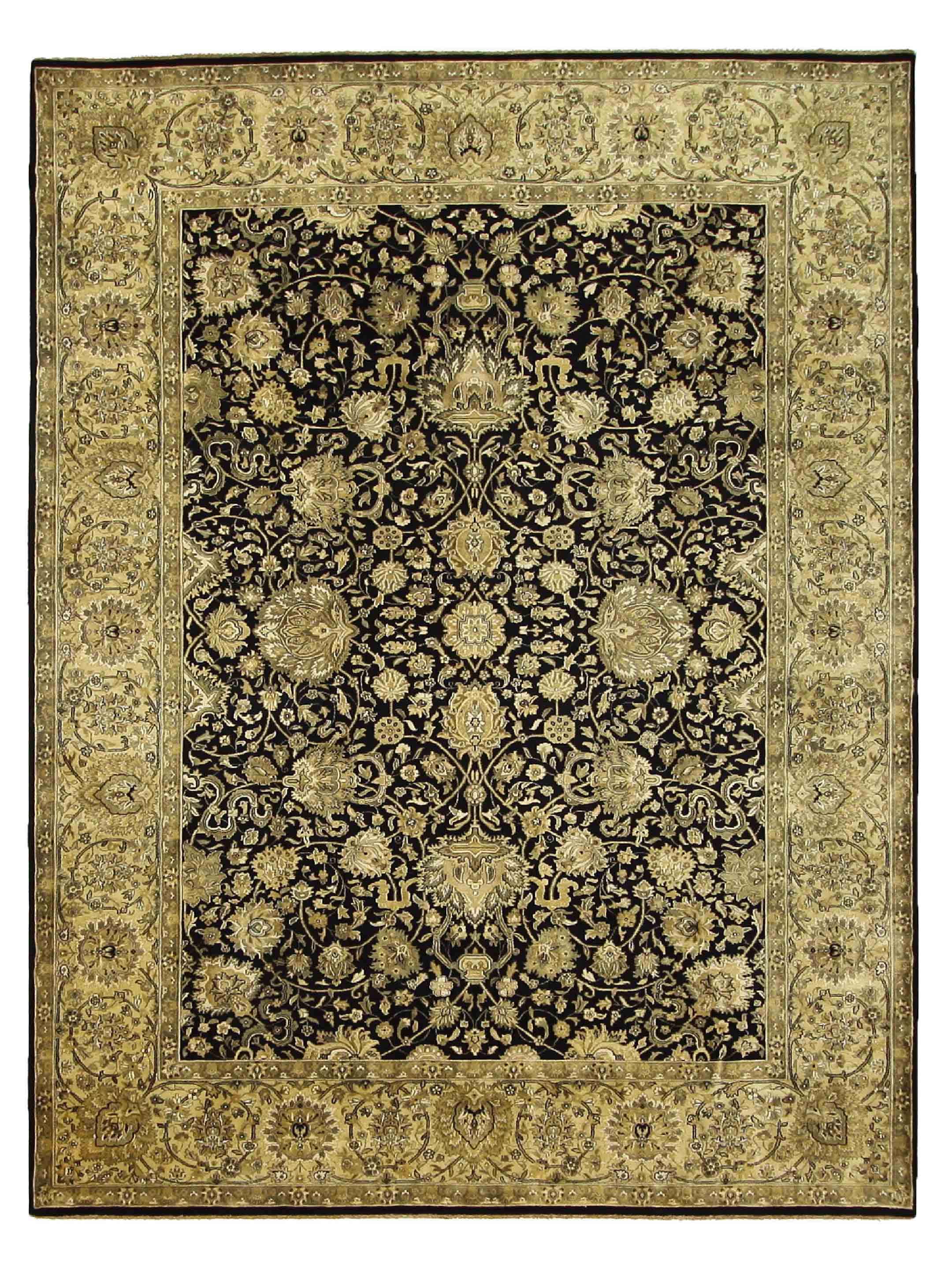 Nouveau Hand Knotted Black 9x12