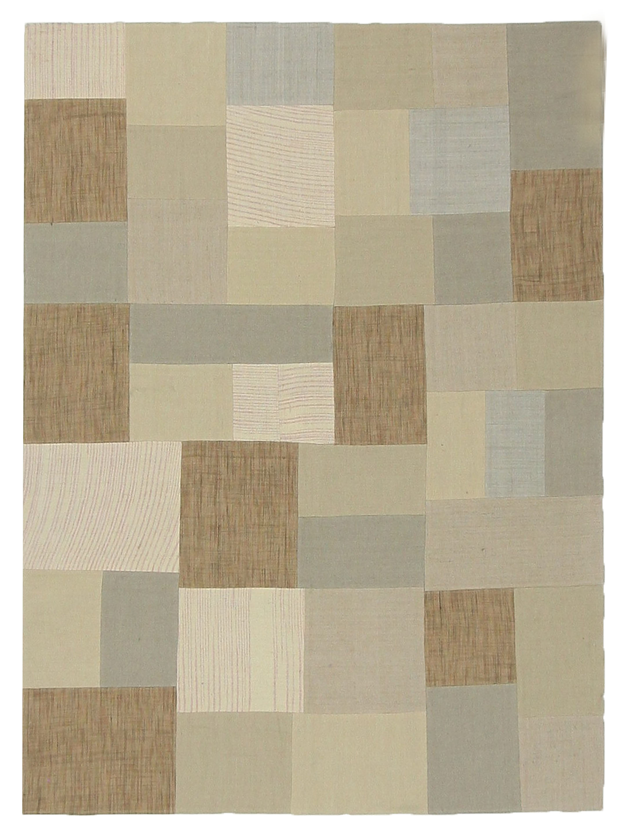 Patch Flatweave Hand Knotted Beige 5x8