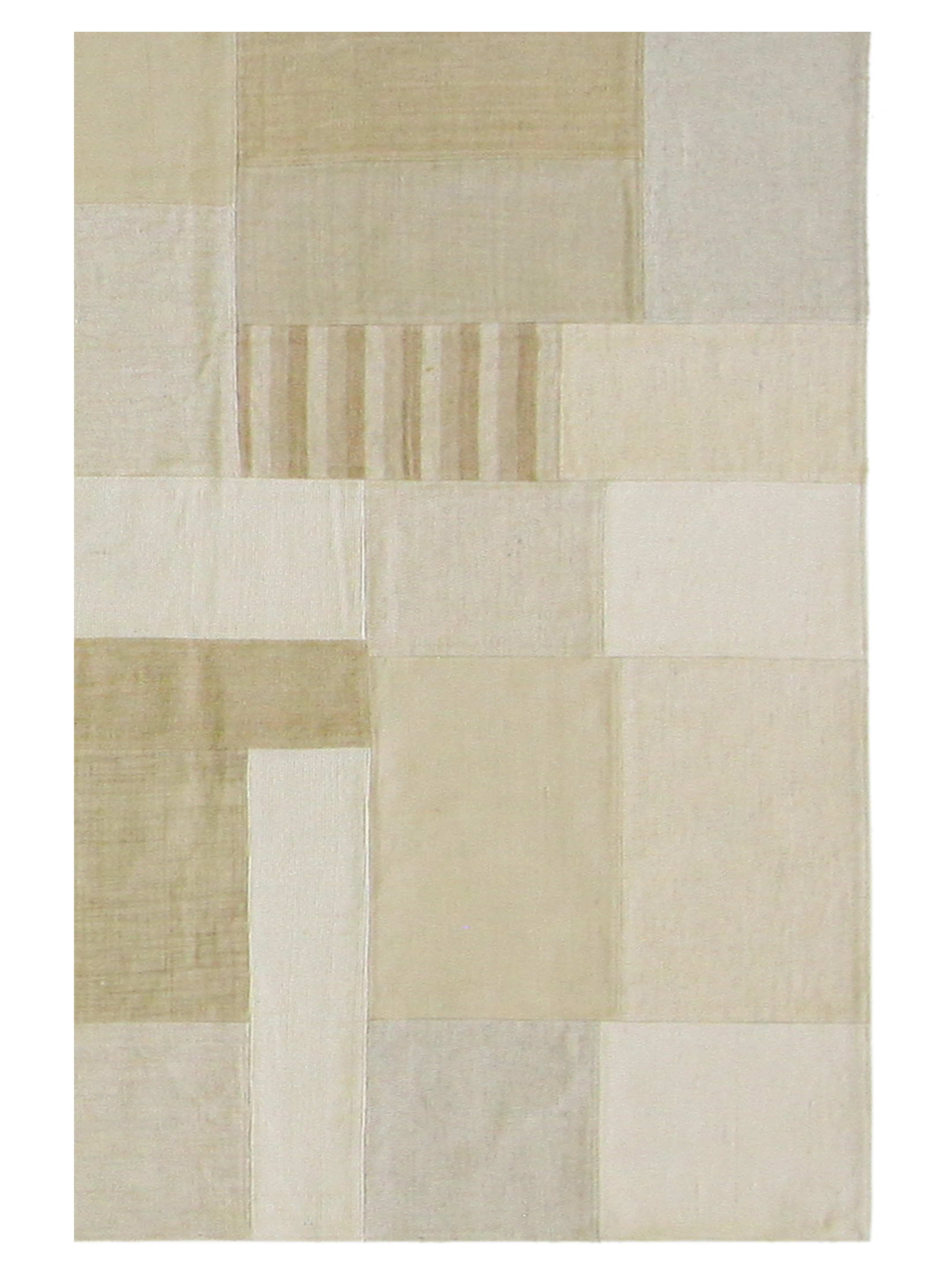 Patch Flatweave Hand Knotted Ivory 5x8 - Image 3 of 6