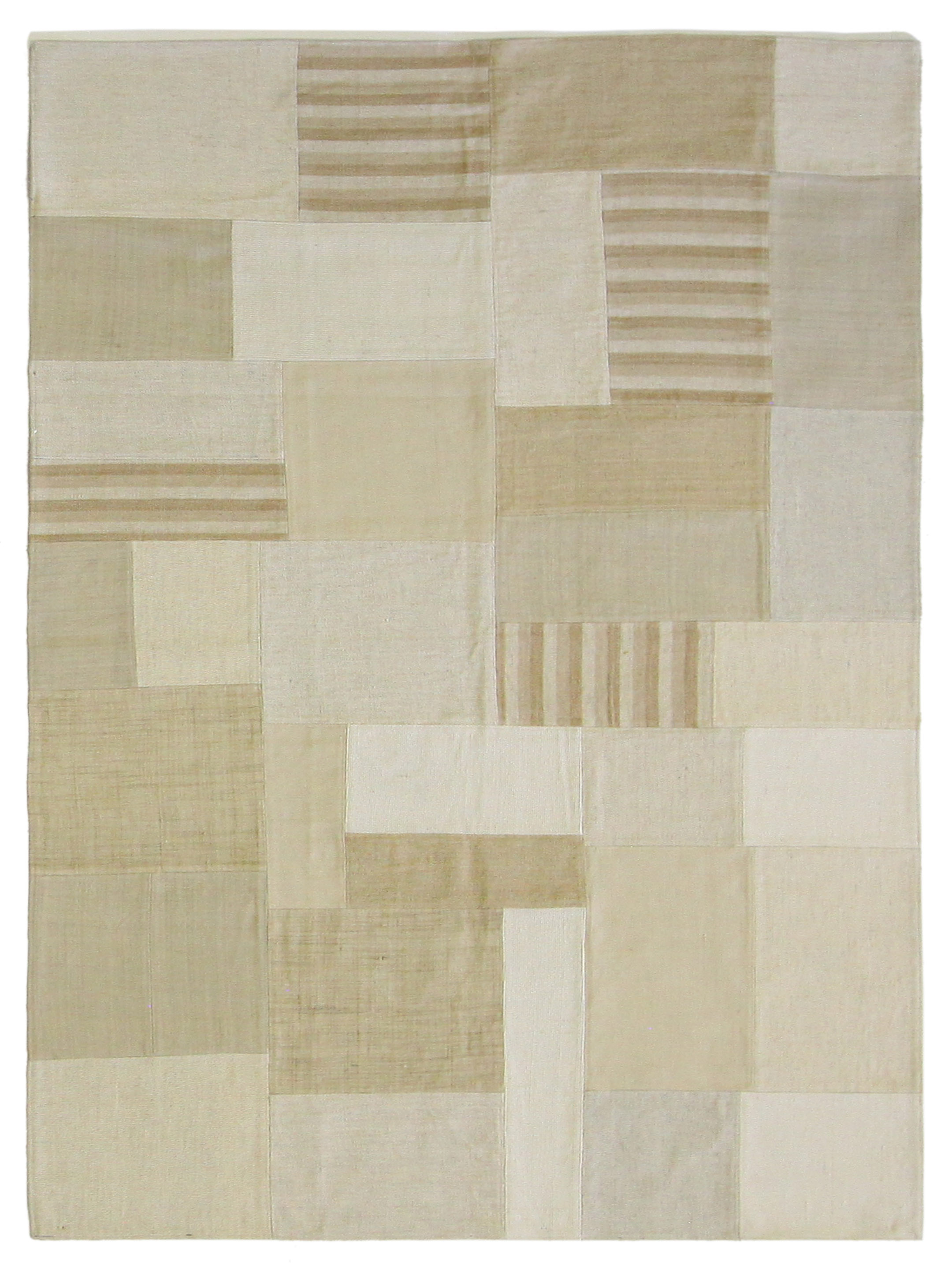 Patch Flatweave Hand Knotted Ivory 5x8