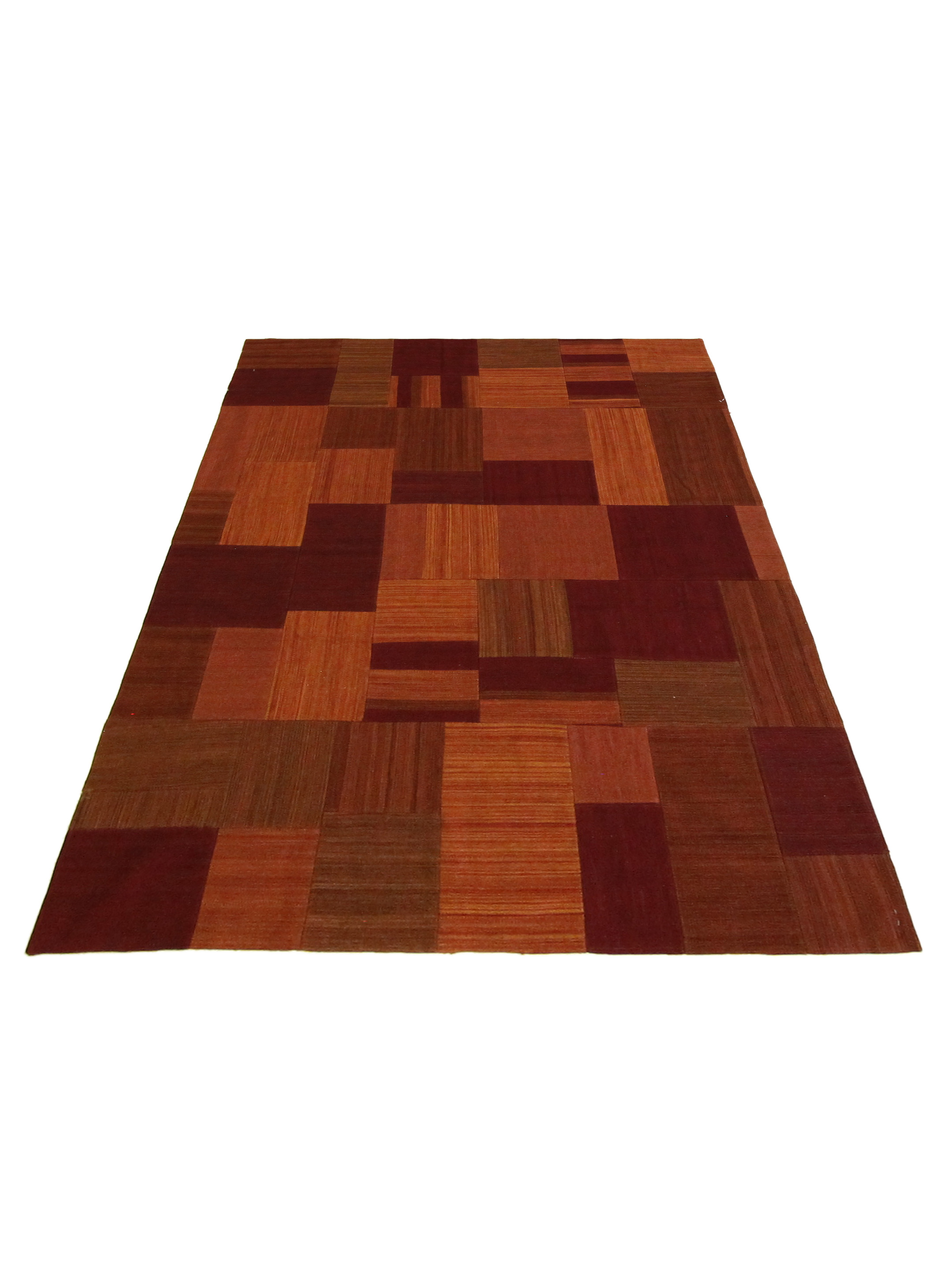 Patch Flatweave Hand Knotted Rust 6x7 - Image 2 of 6