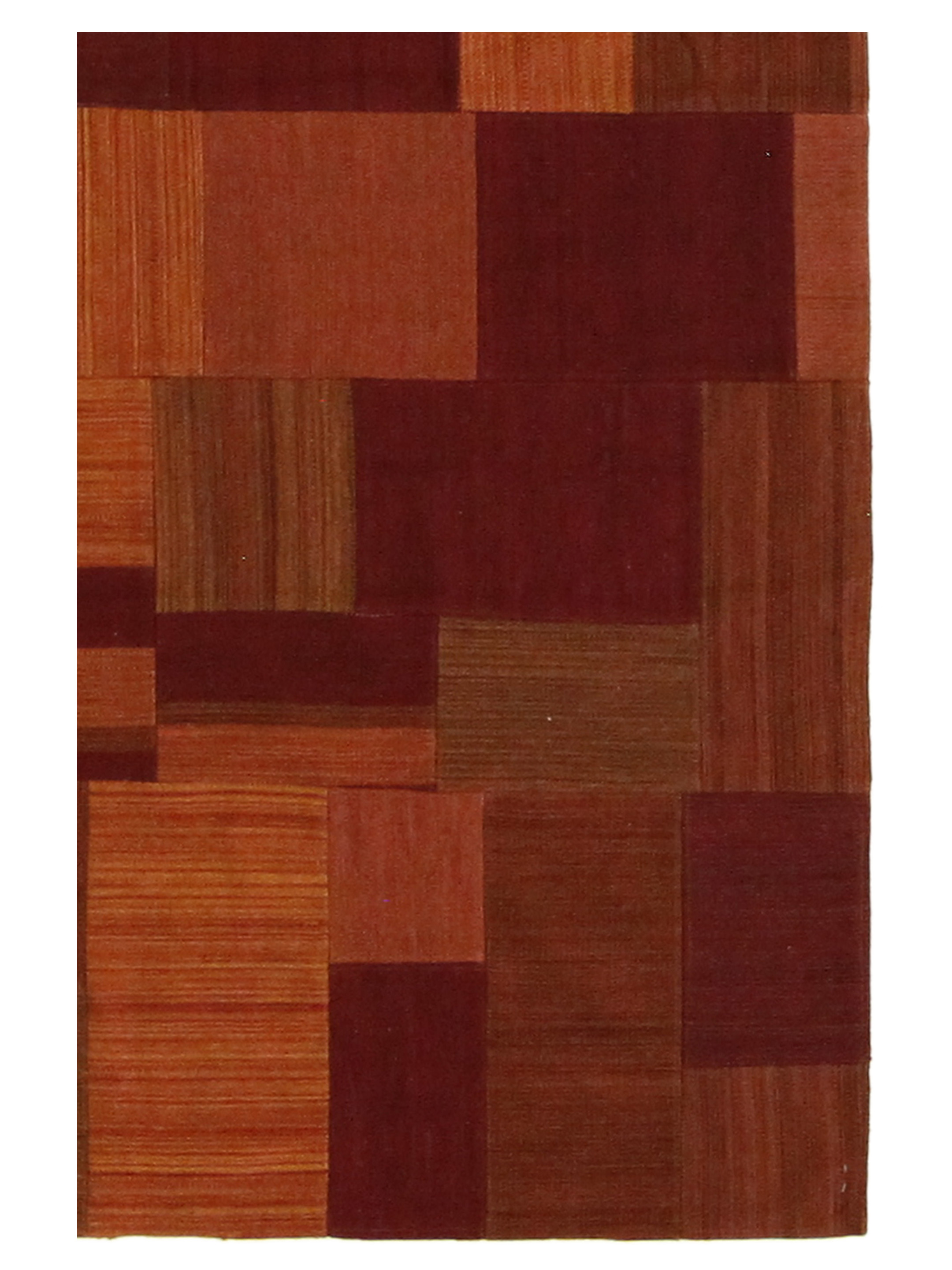 Patch Flatweave Hand Knotted Rust 6x7 - Image 3 of 6