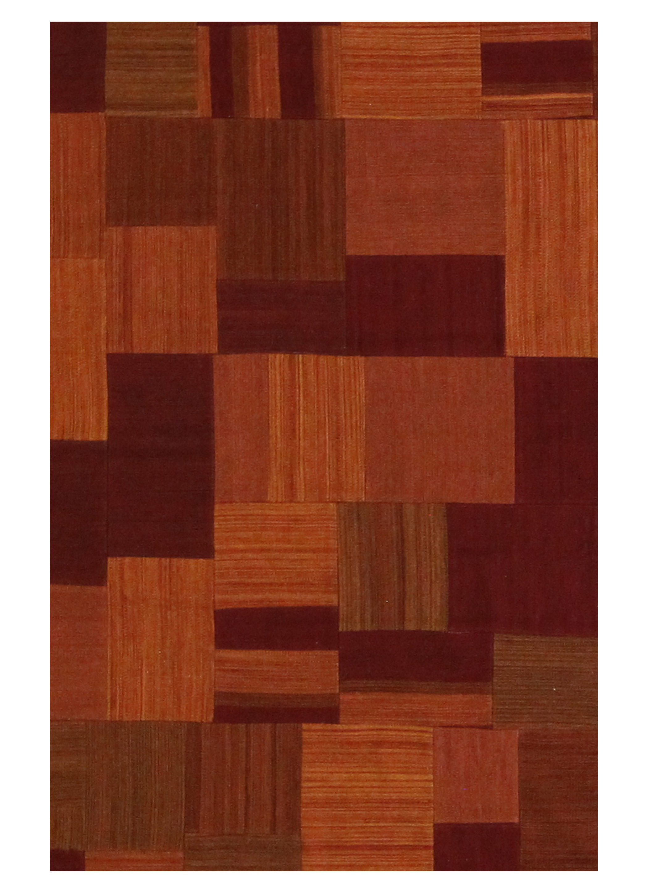 Patch Flatweave Hand Knotted Rust 6x7 - Image 4 of 6