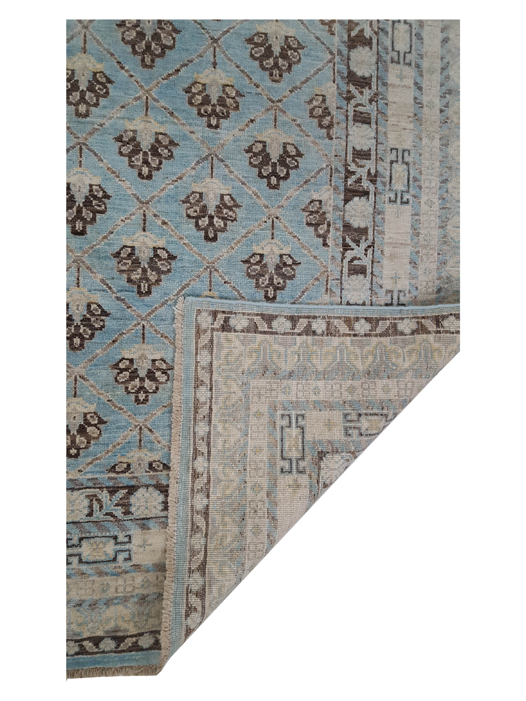 Khotan Hand Knotted Blue 9x12 - Image 3 of 6