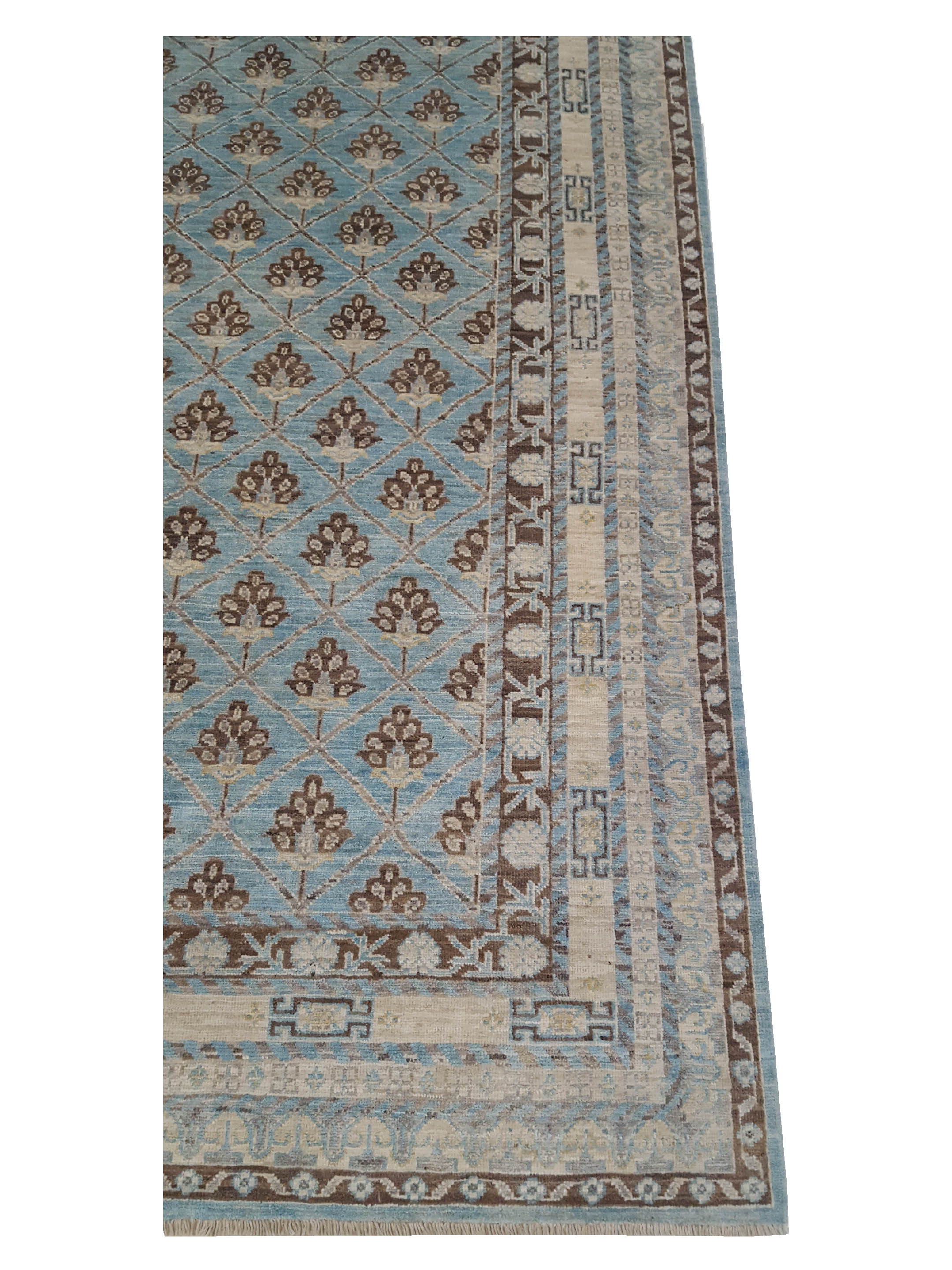 Khotan Hand Knotted Blue 9x12 - Image 4 of 6