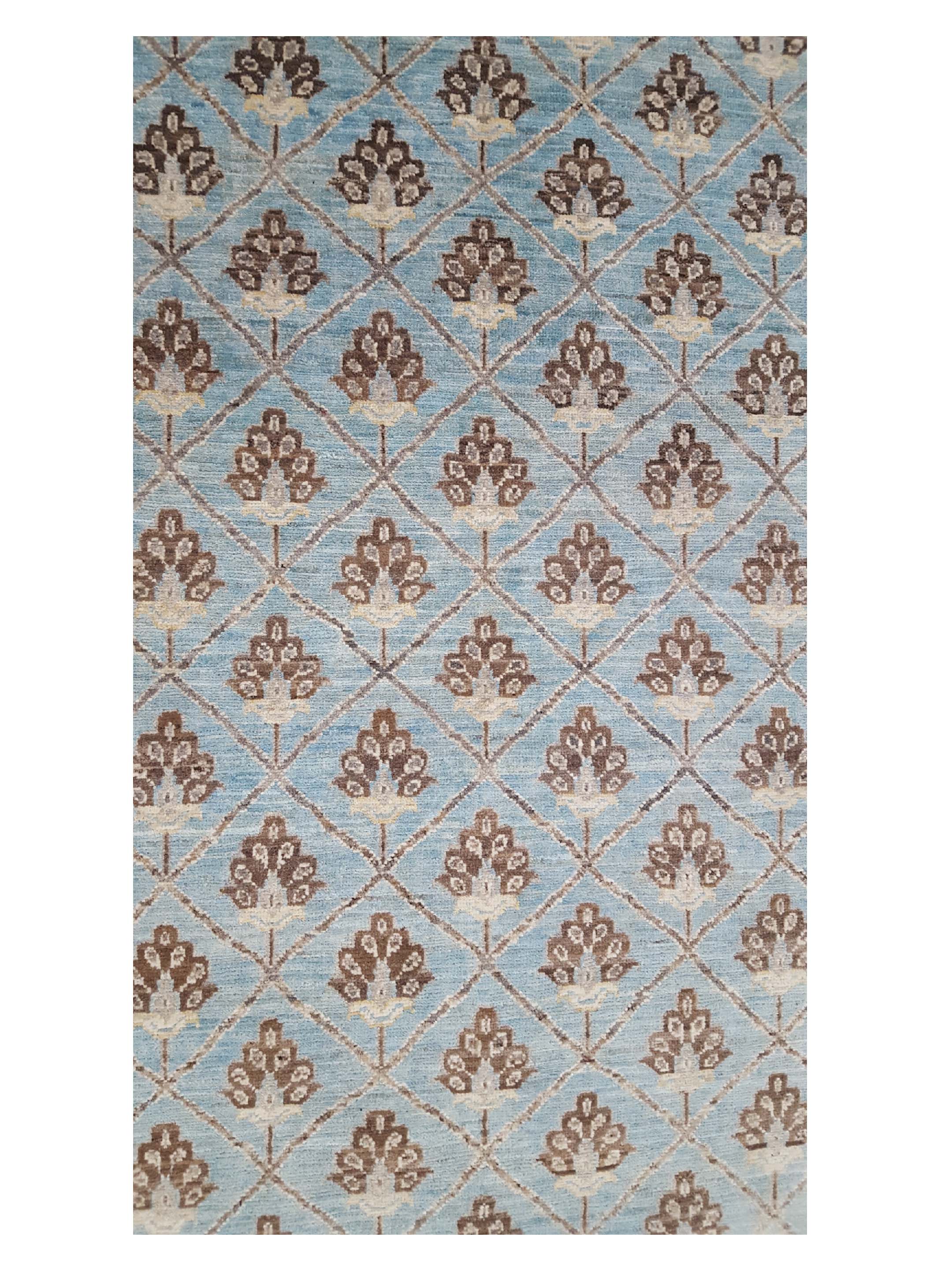 Khotan Hand Knotted Blue 9x12 - Image 5 of 6
