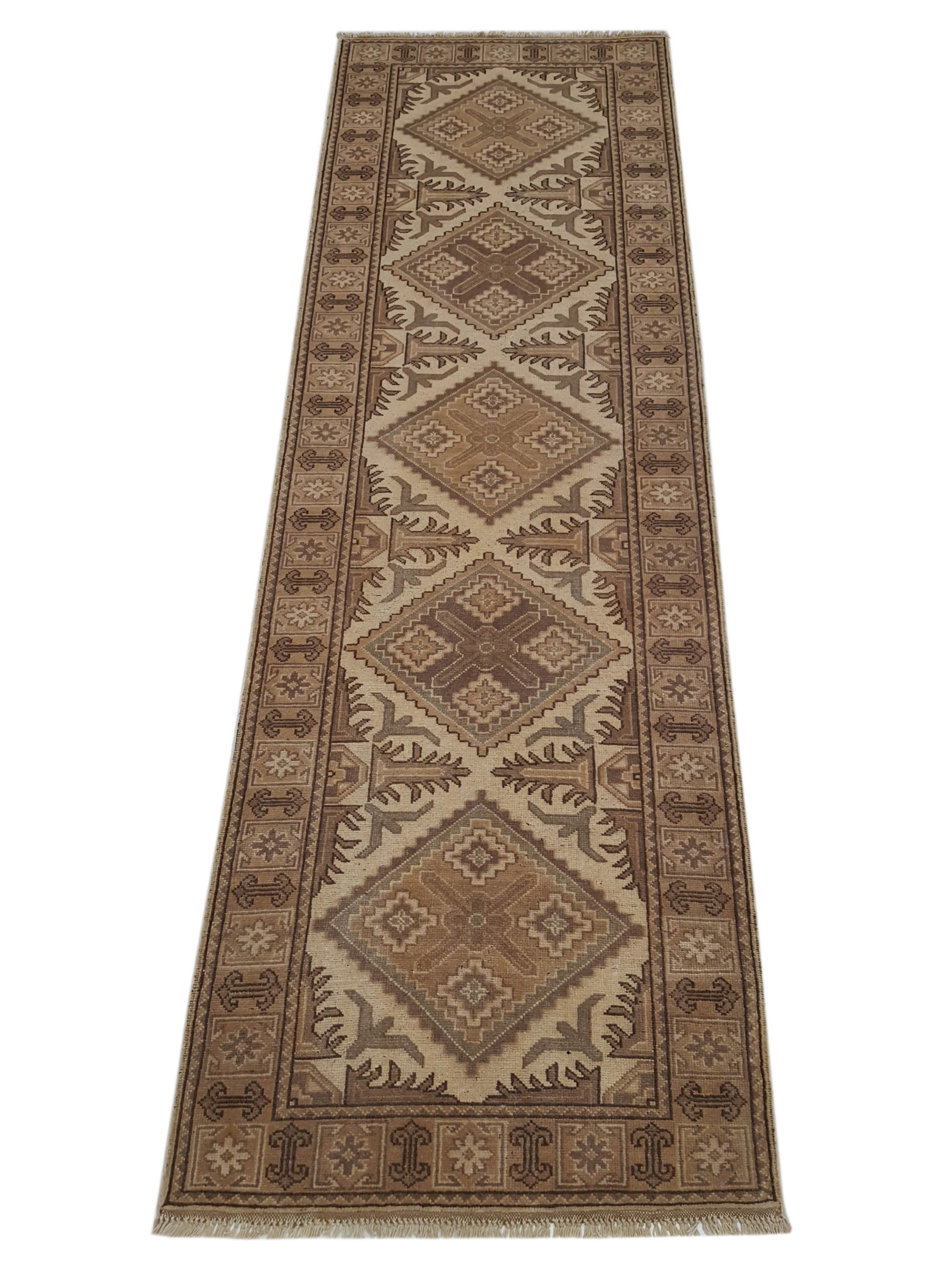 Shirvan Hand Knotted Ivory 2.6x9 - Image 2 of 6