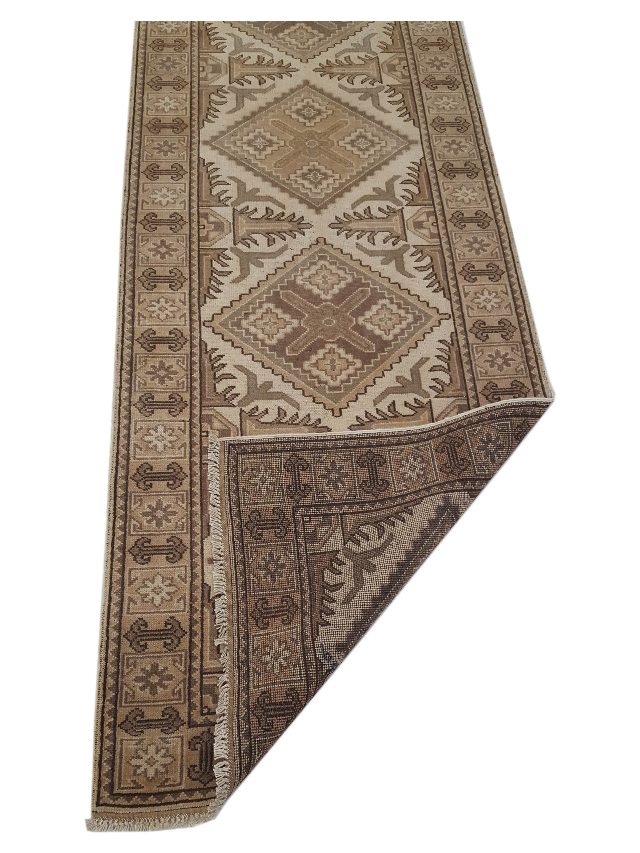 Shirvan Hand Knotted Ivory 2.6x9 - Image 3 of 6