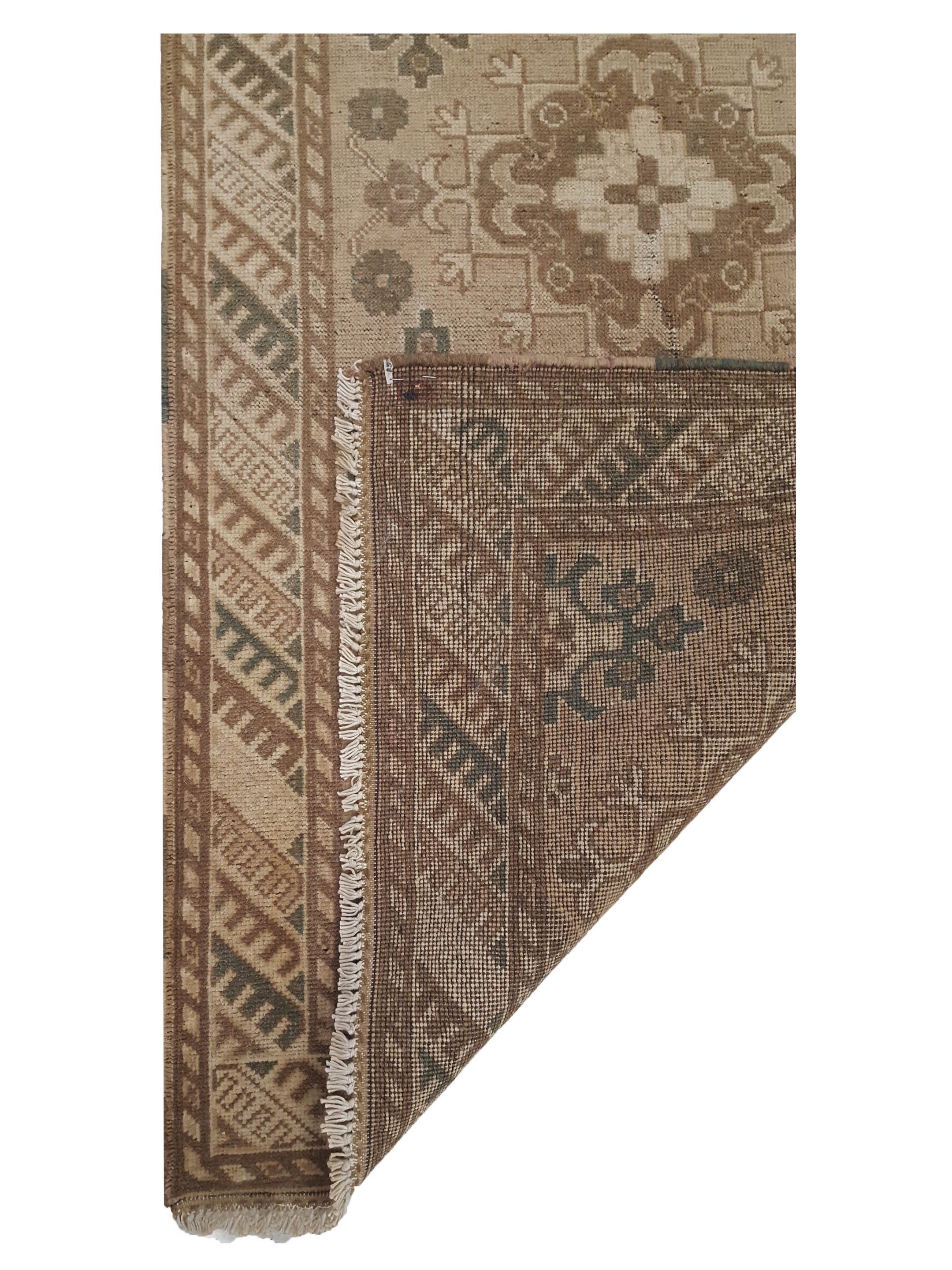 Shirvan Hand Knotted Lt.Brown 2.6x9 - Image 2 of 2