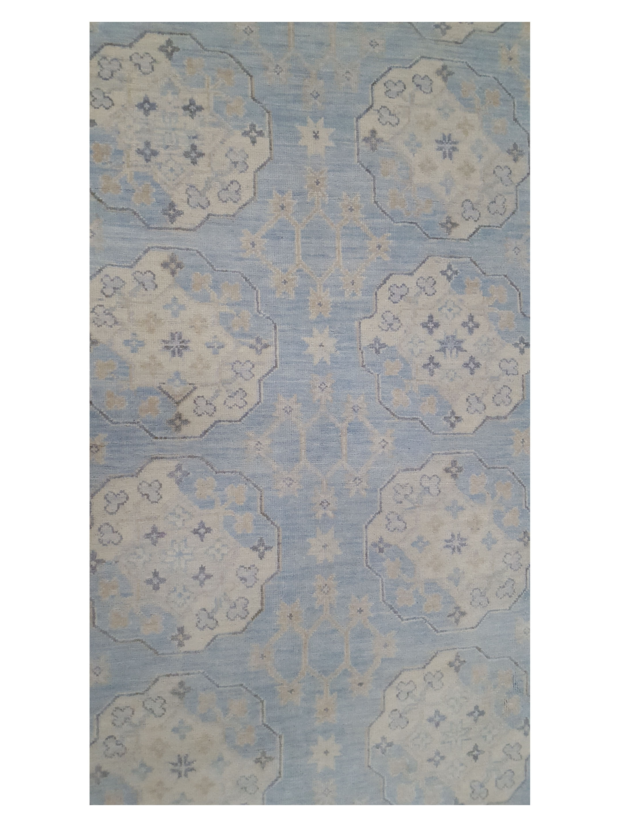 Khotan Hand Knotted Aqua 10x14 - Image 5 of 6