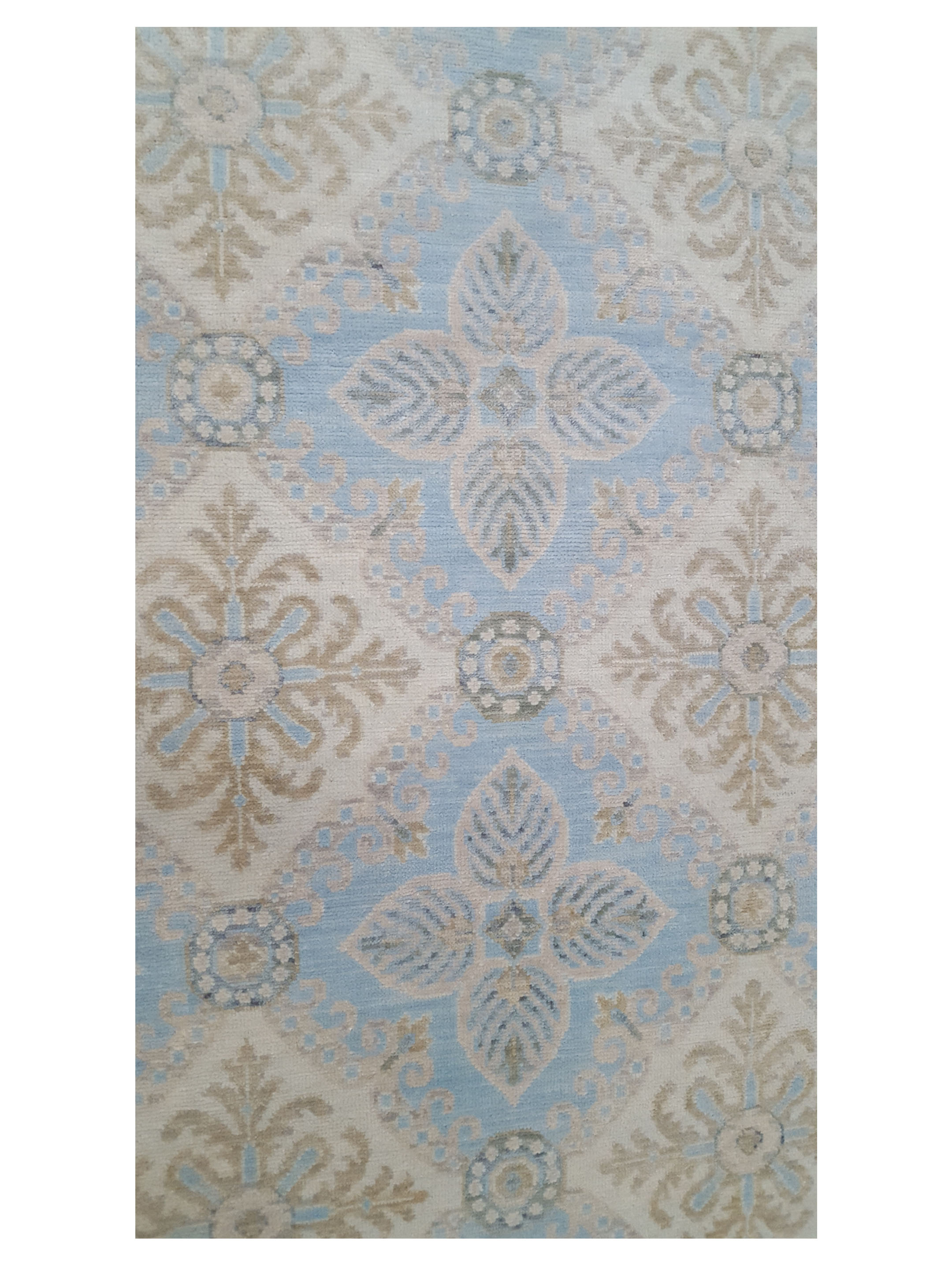 Khotan Hand Knotted Aqua 9x12 - Image 5 of 6