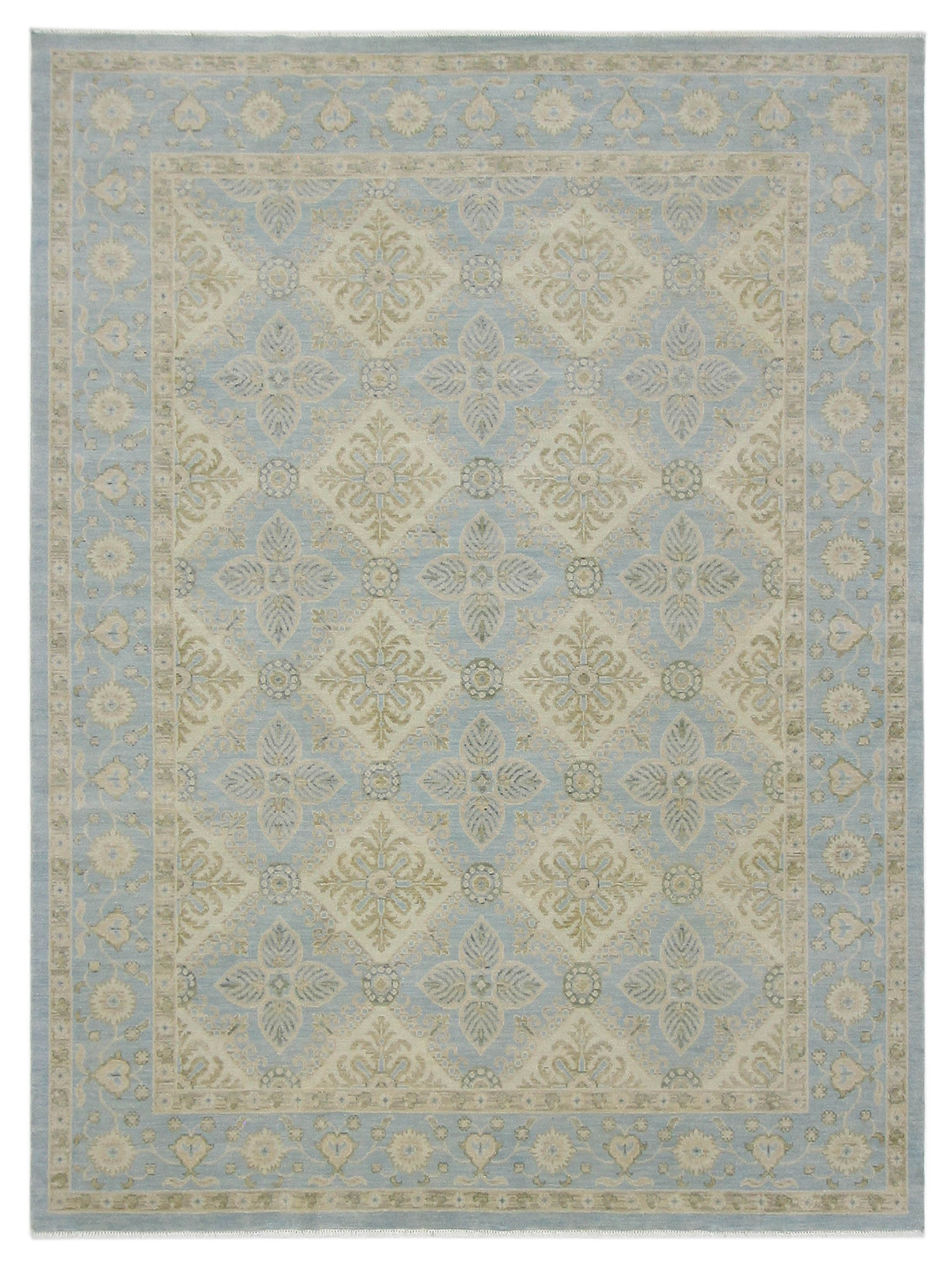Khotan Hand Knotted Aqua 9x12