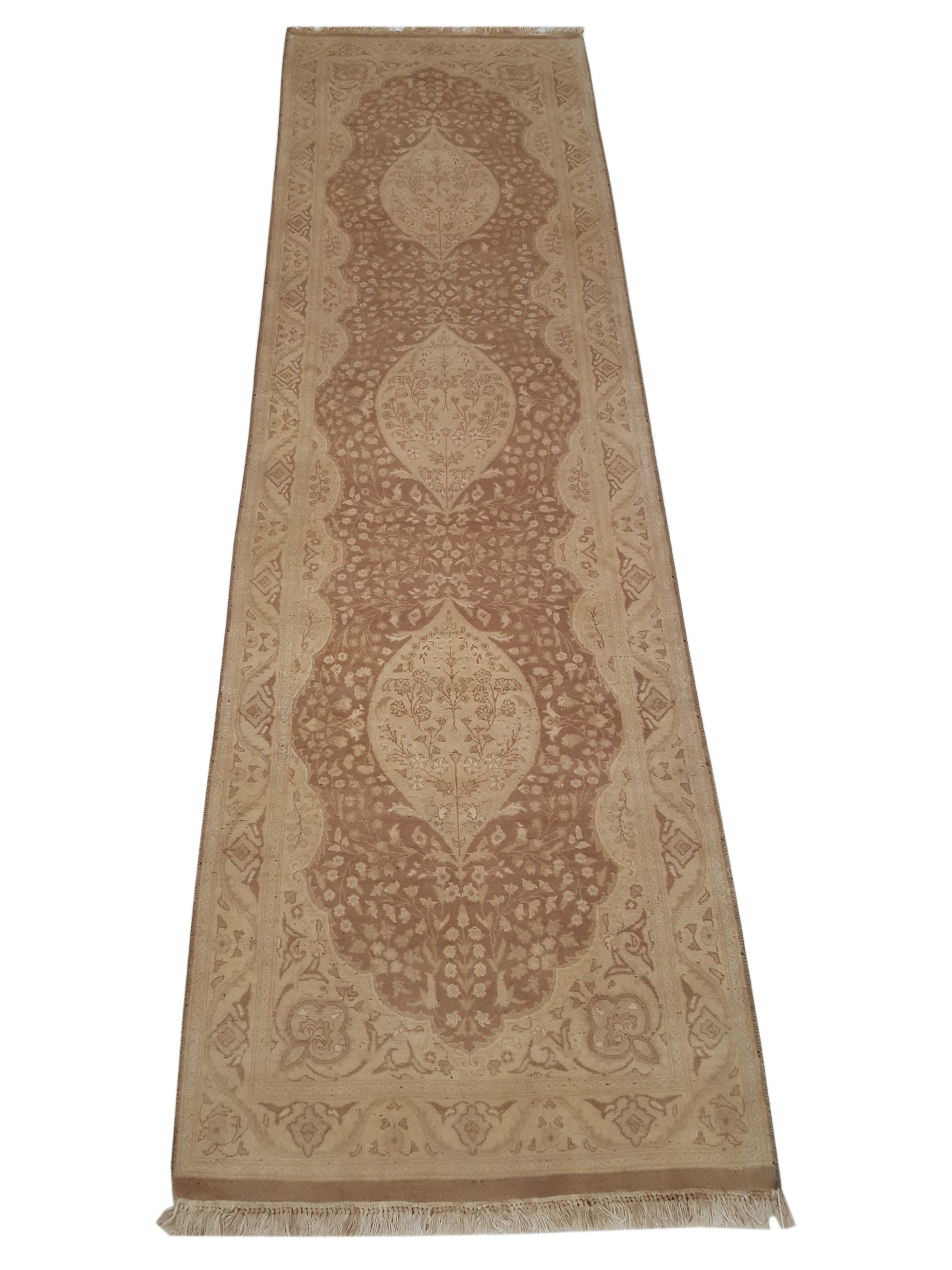Classic Hand Knotted Lt.Brown 2.6x9 - Image 2 of 5