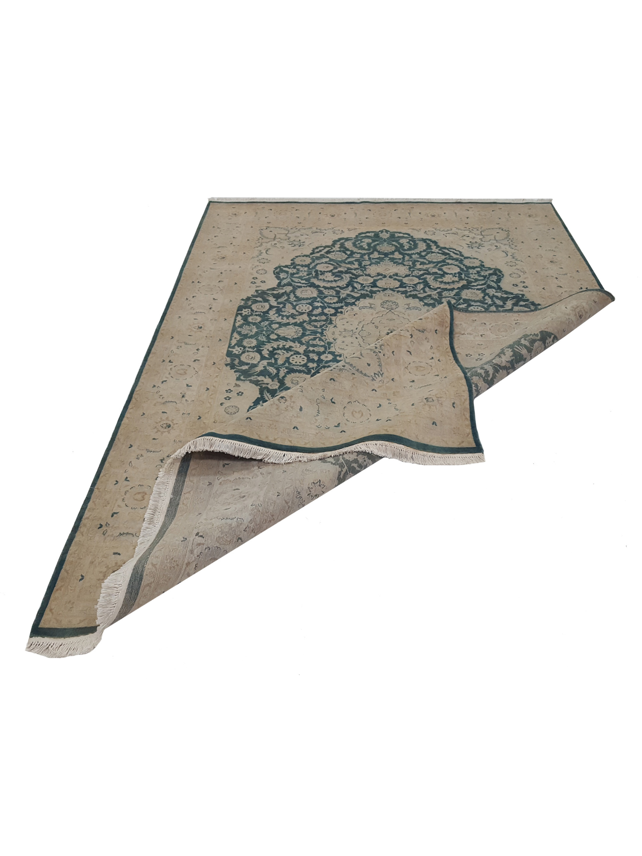 Classic Hand Knotted Green 6x9 - Image 3 of 6