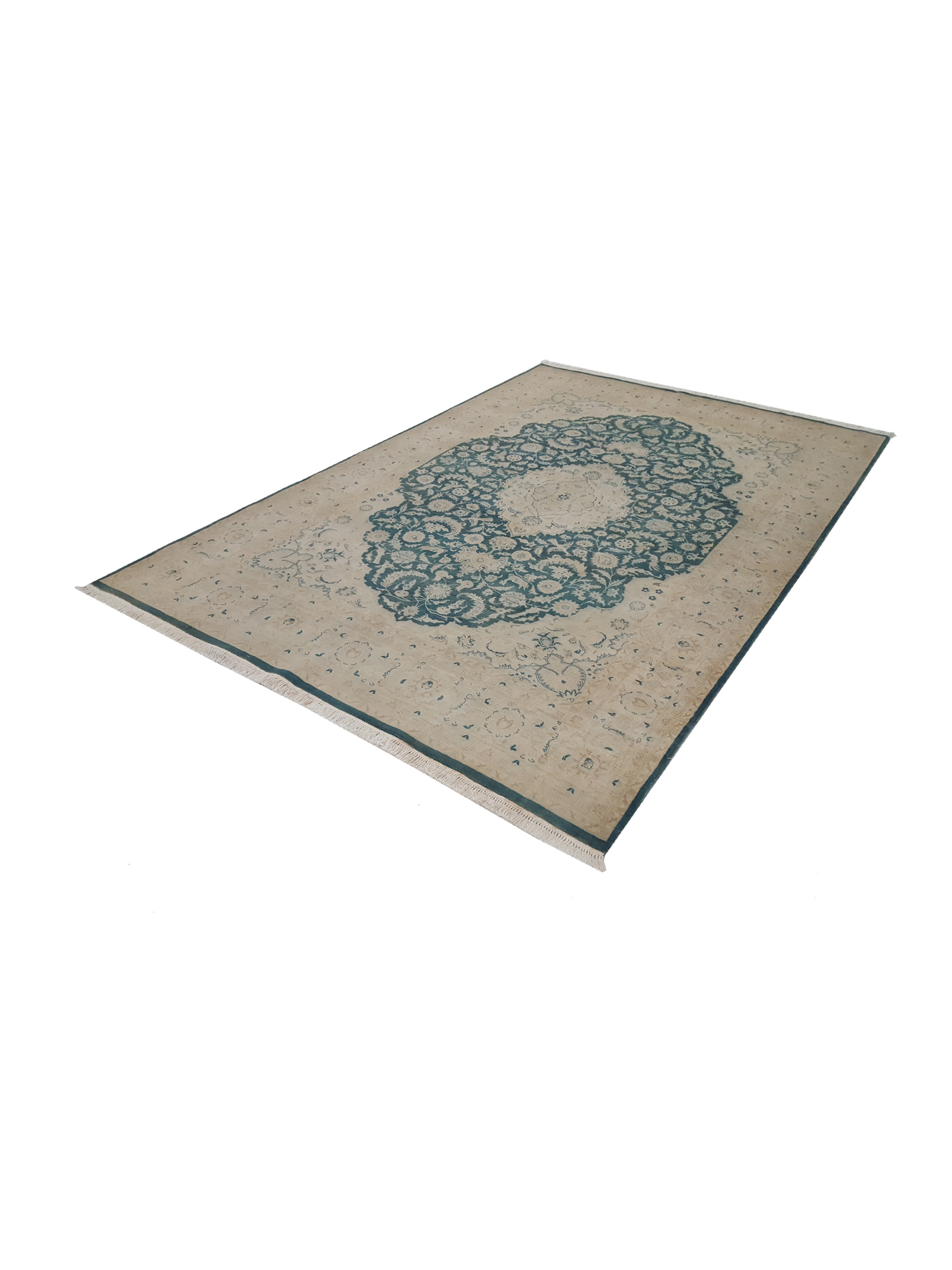 Classic Hand Knotted Green 6x9 - Image 6 of 6