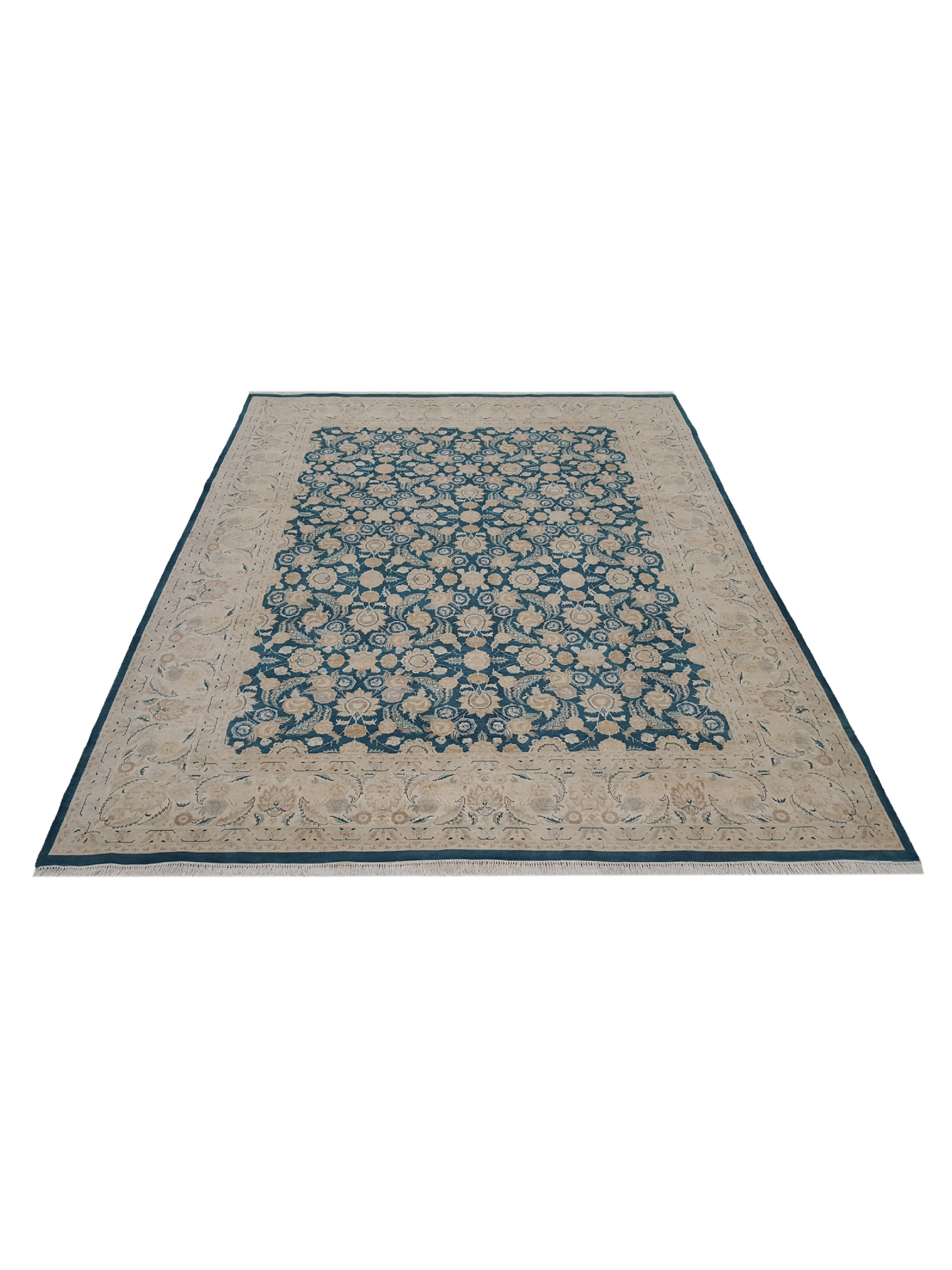 Classic Hand Knotted Teal 9x12 - Image 2 of 6