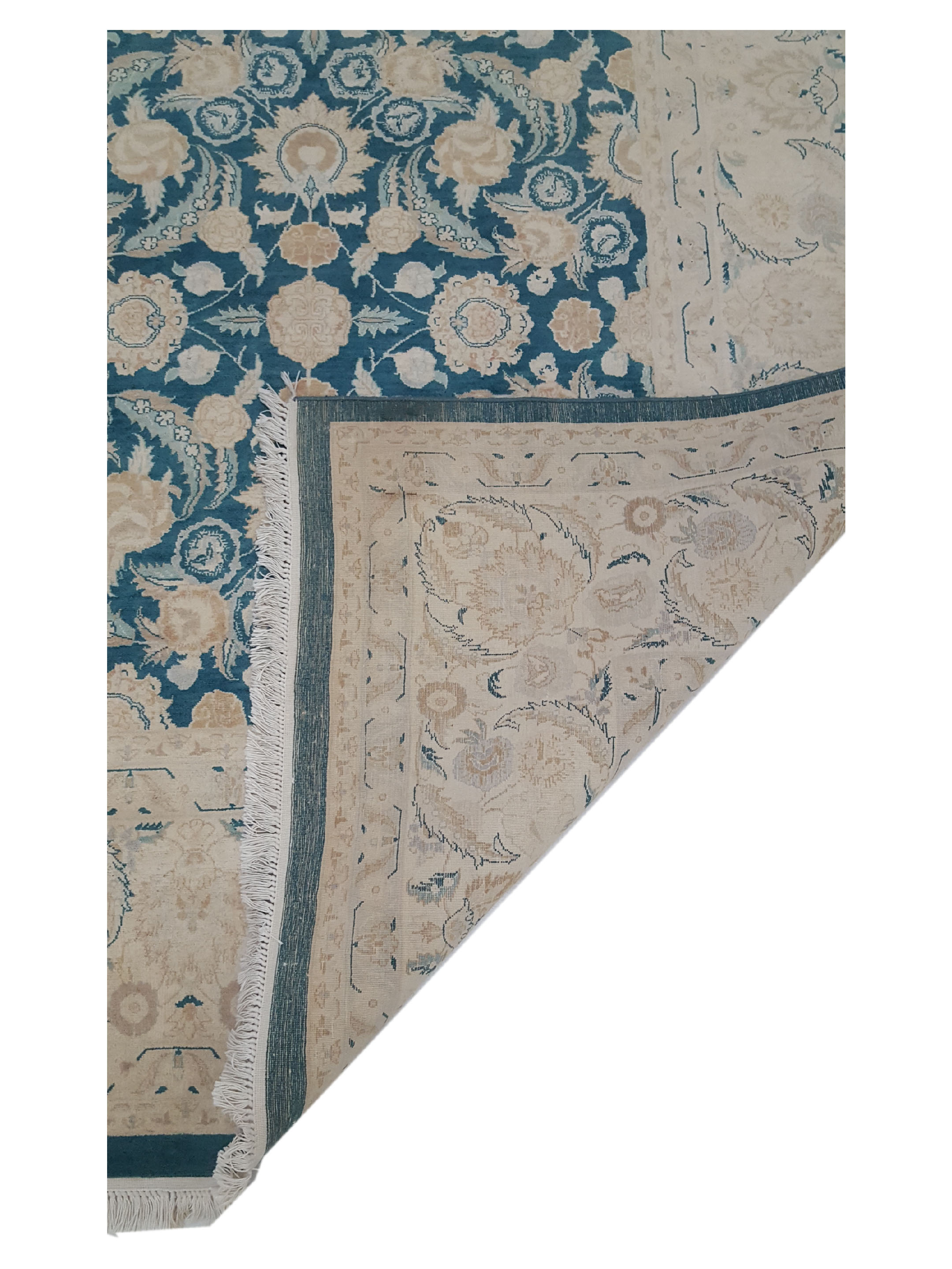 Classic Hand Knotted Teal 9x12 - Image 3 of 6