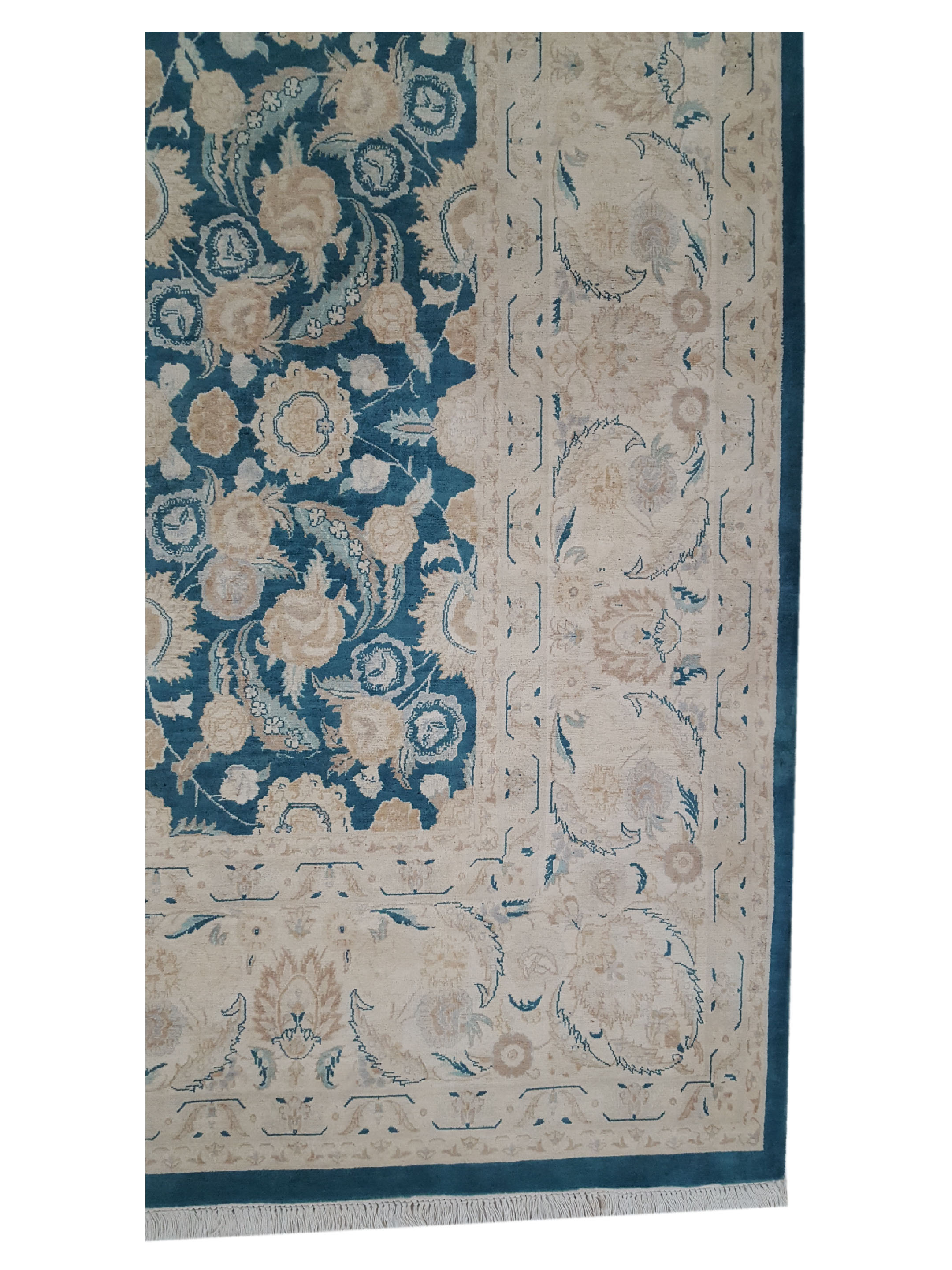Classic Hand Knotted Teal 9x12 - Image 4 of 6