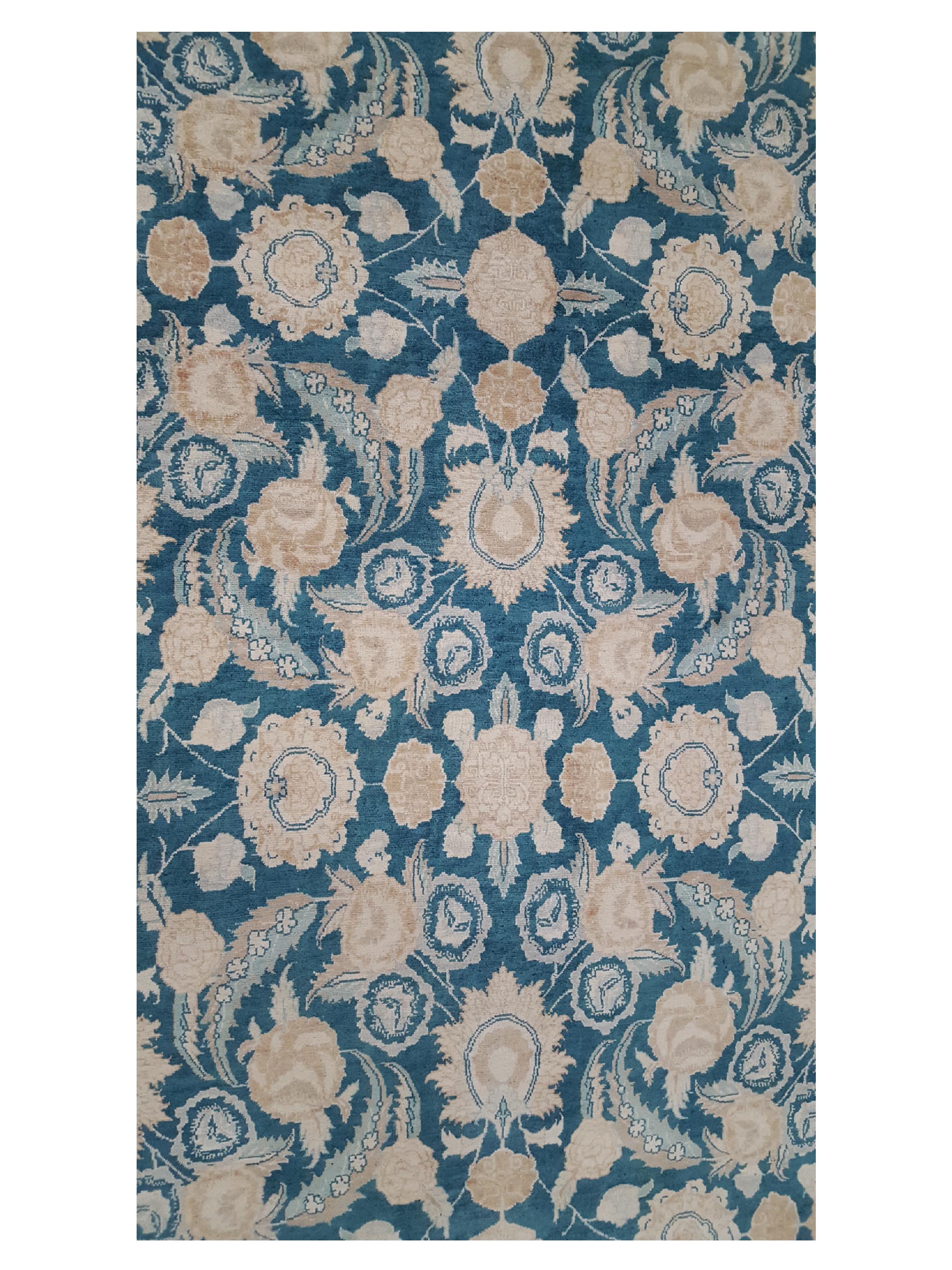 Classic Hand Knotted Teal 9x12 - Image 5 of 6