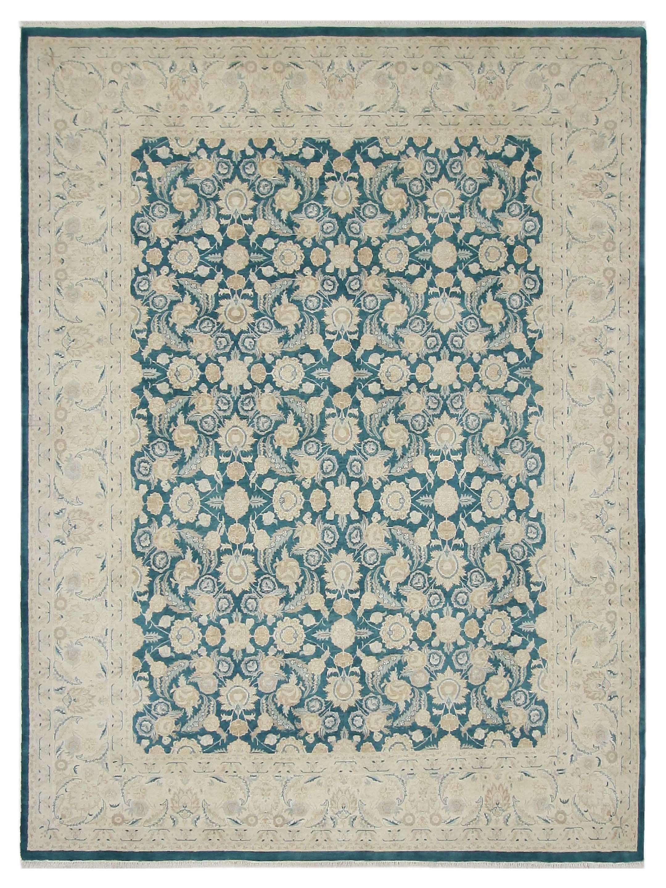 Classic Hand Knotted Teal 9x12