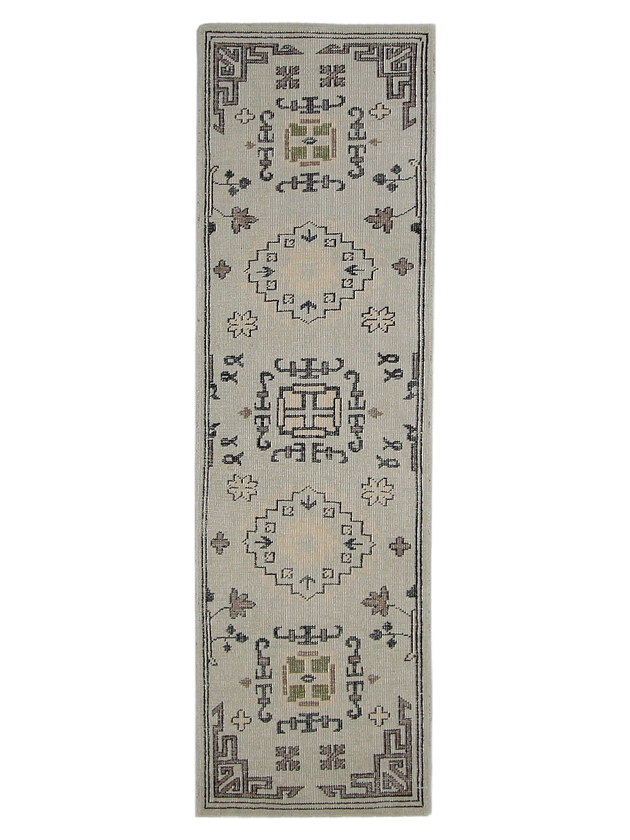 Vintage Khotan Hand Knotted Beige 3x10