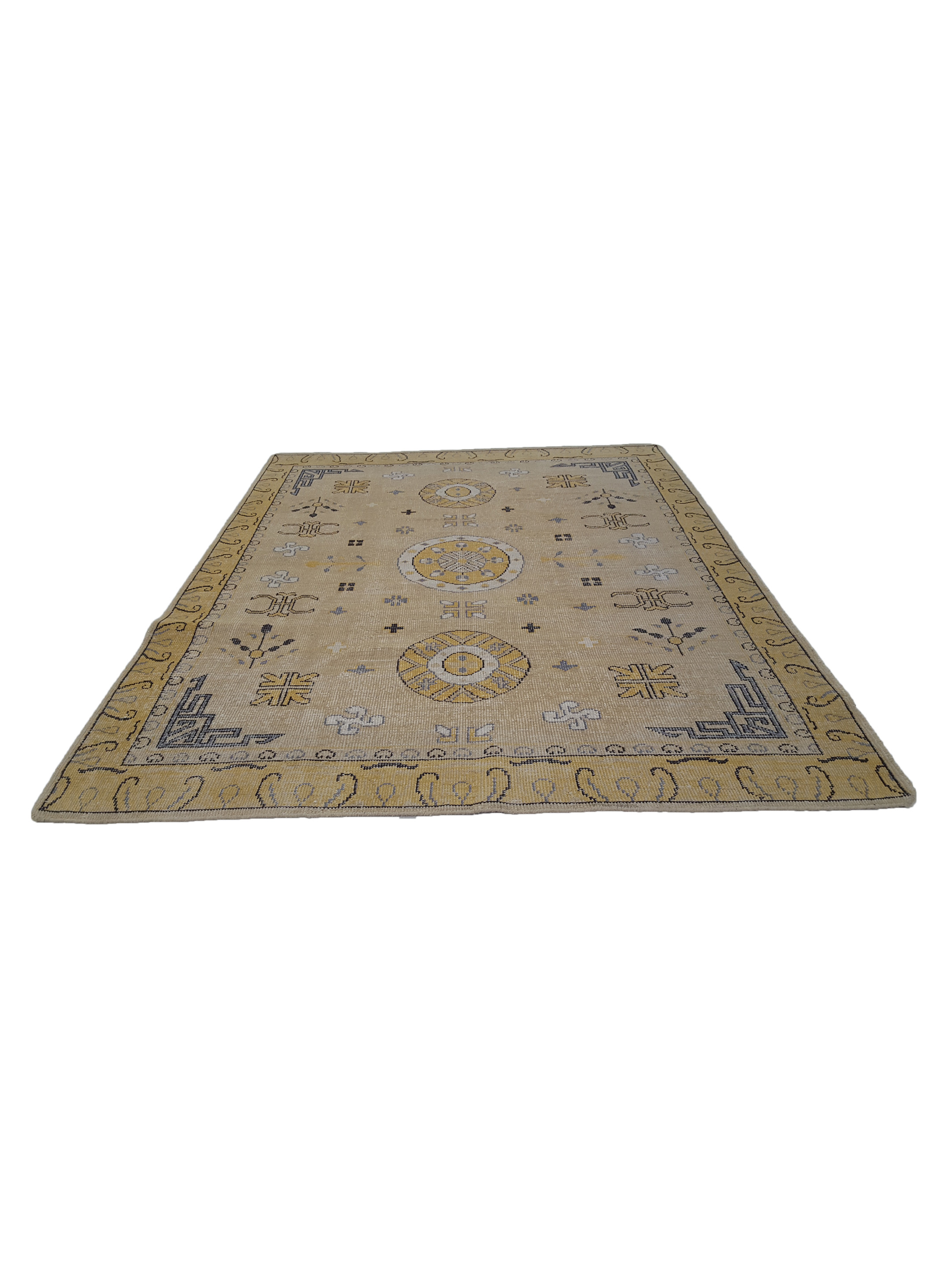Vintage Khotan Hand Knotted Beige - Image 2 of 6