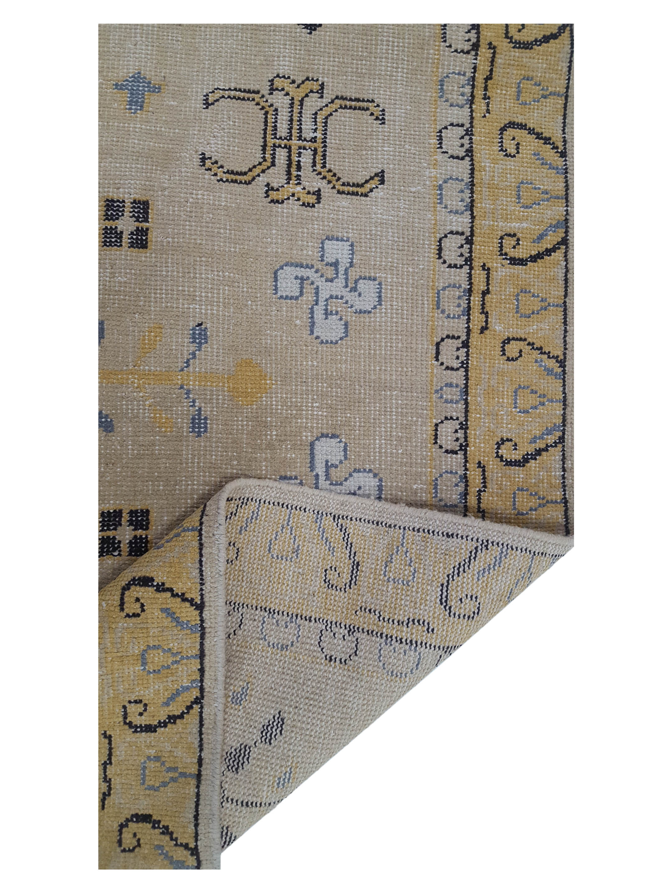 Vintage Khotan Hand Knotted Beige - Image 3 of 6