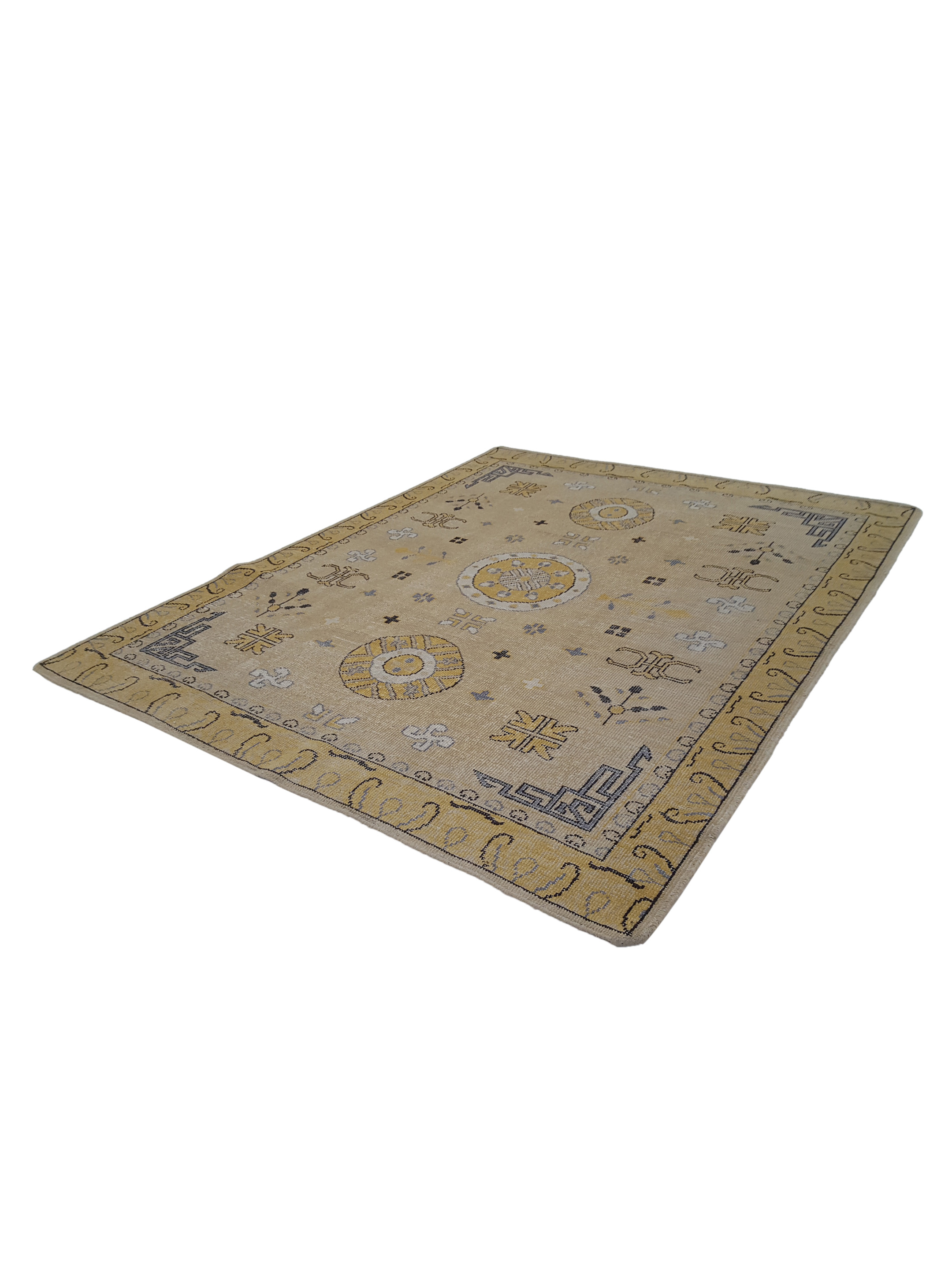 Vintage Khotan Hand Knotted Beige - Image 6 of 6