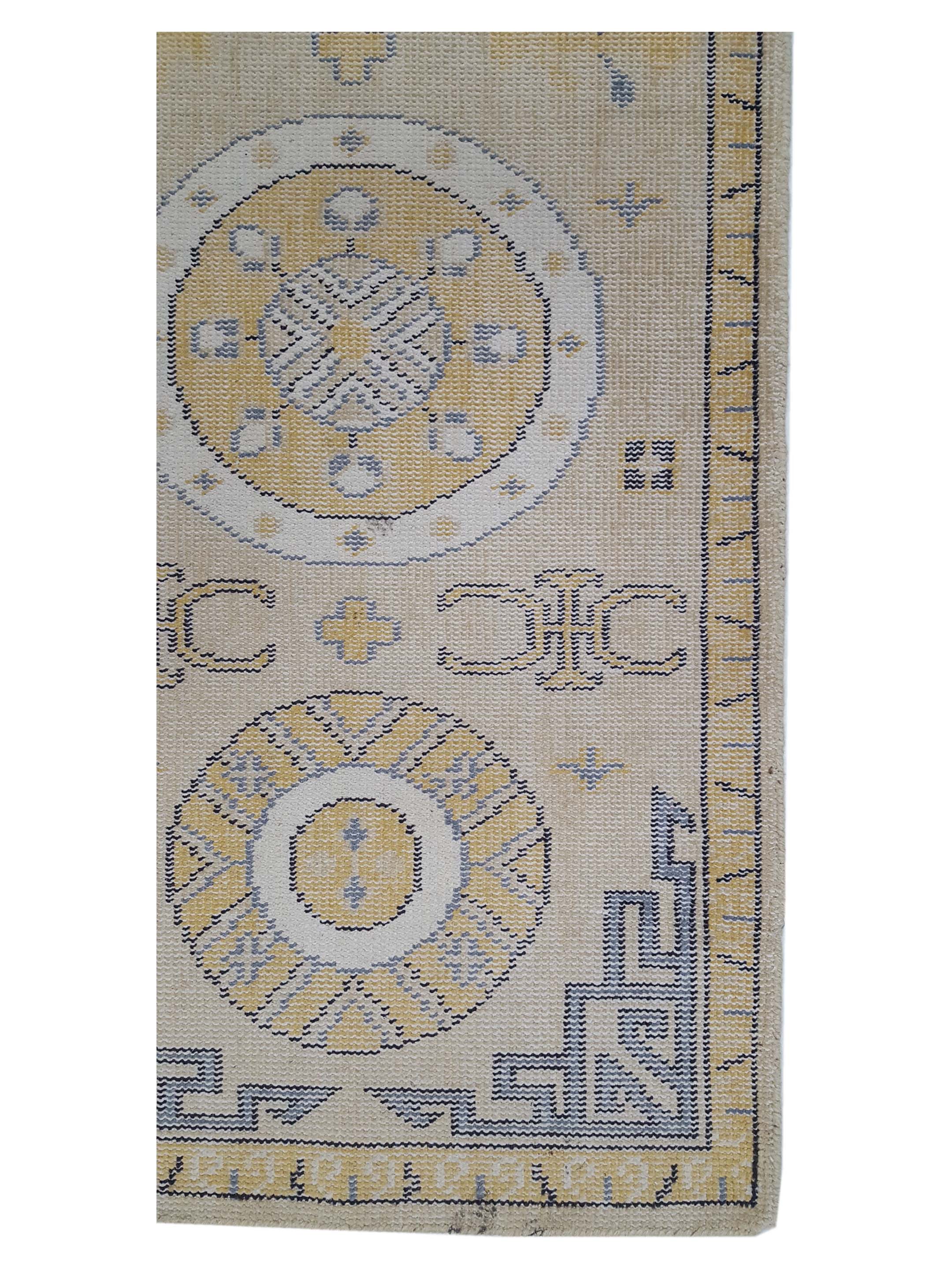 Vintage Khotan Hand Knotted Beige - Image 4 of 6