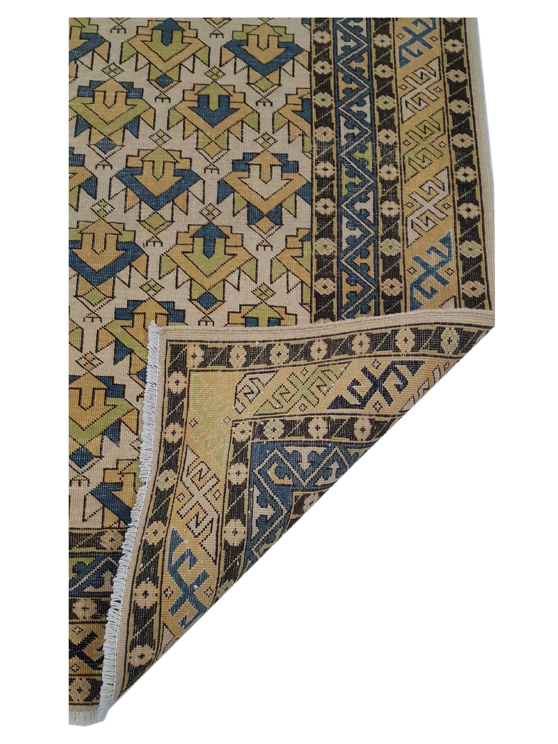 Caucasian Hand Knotted Ivory 6x9 - Image 3 of 6