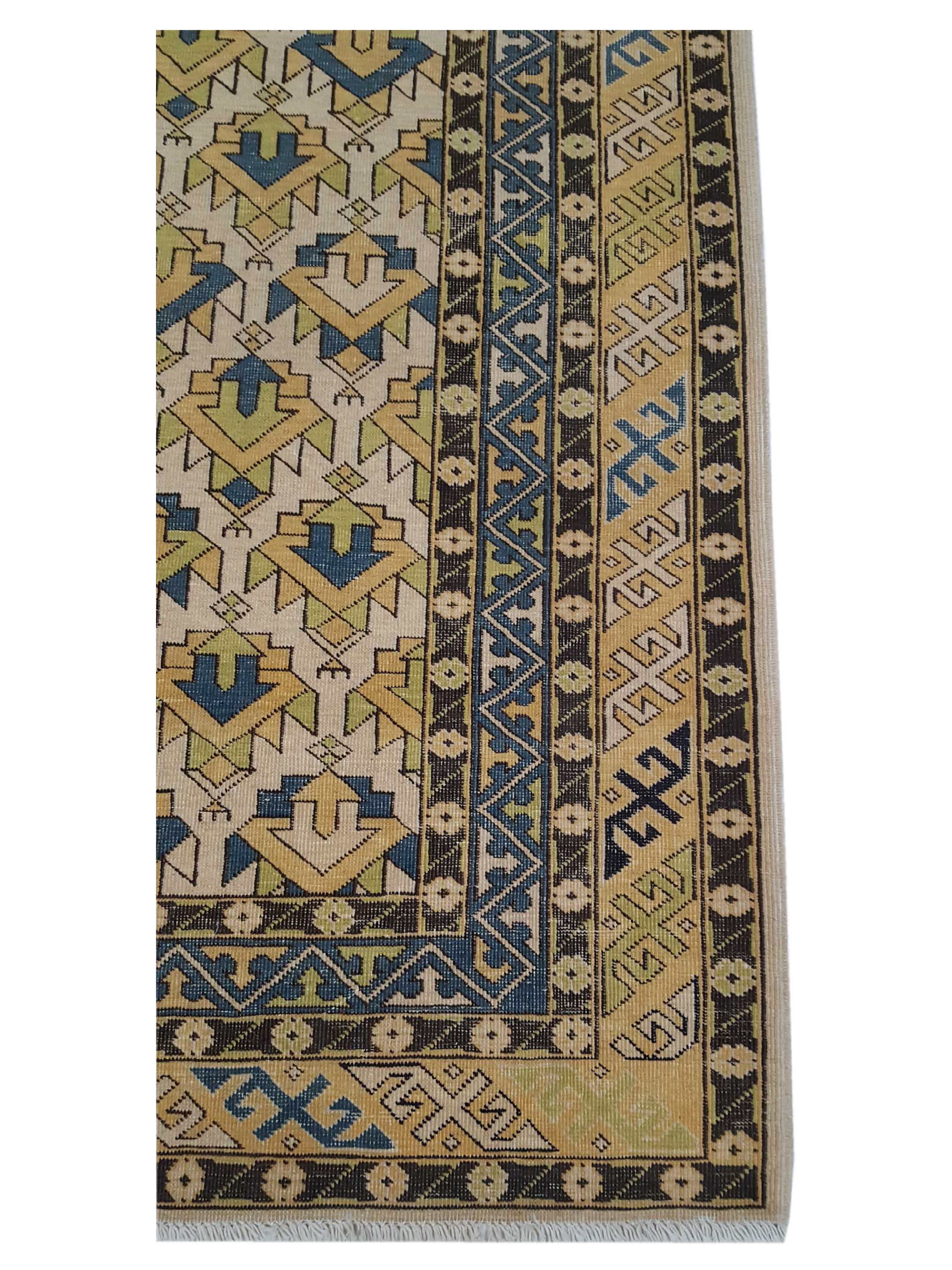 Caucasian Hand Knotted Ivory 6x9 - Image 4 of 6