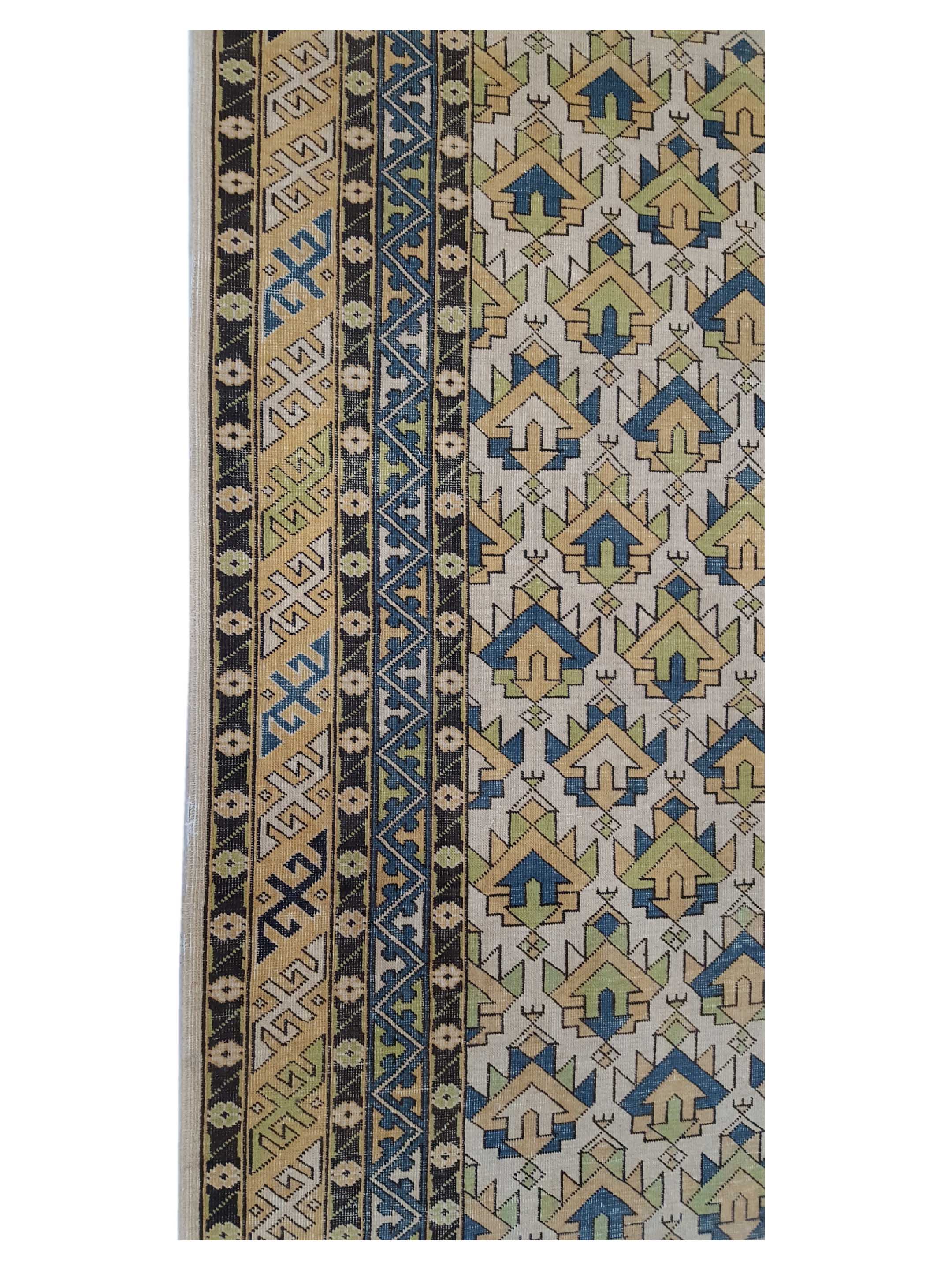 Caucasian Hand Knotted Ivory 6x9 - Image 5 of 6