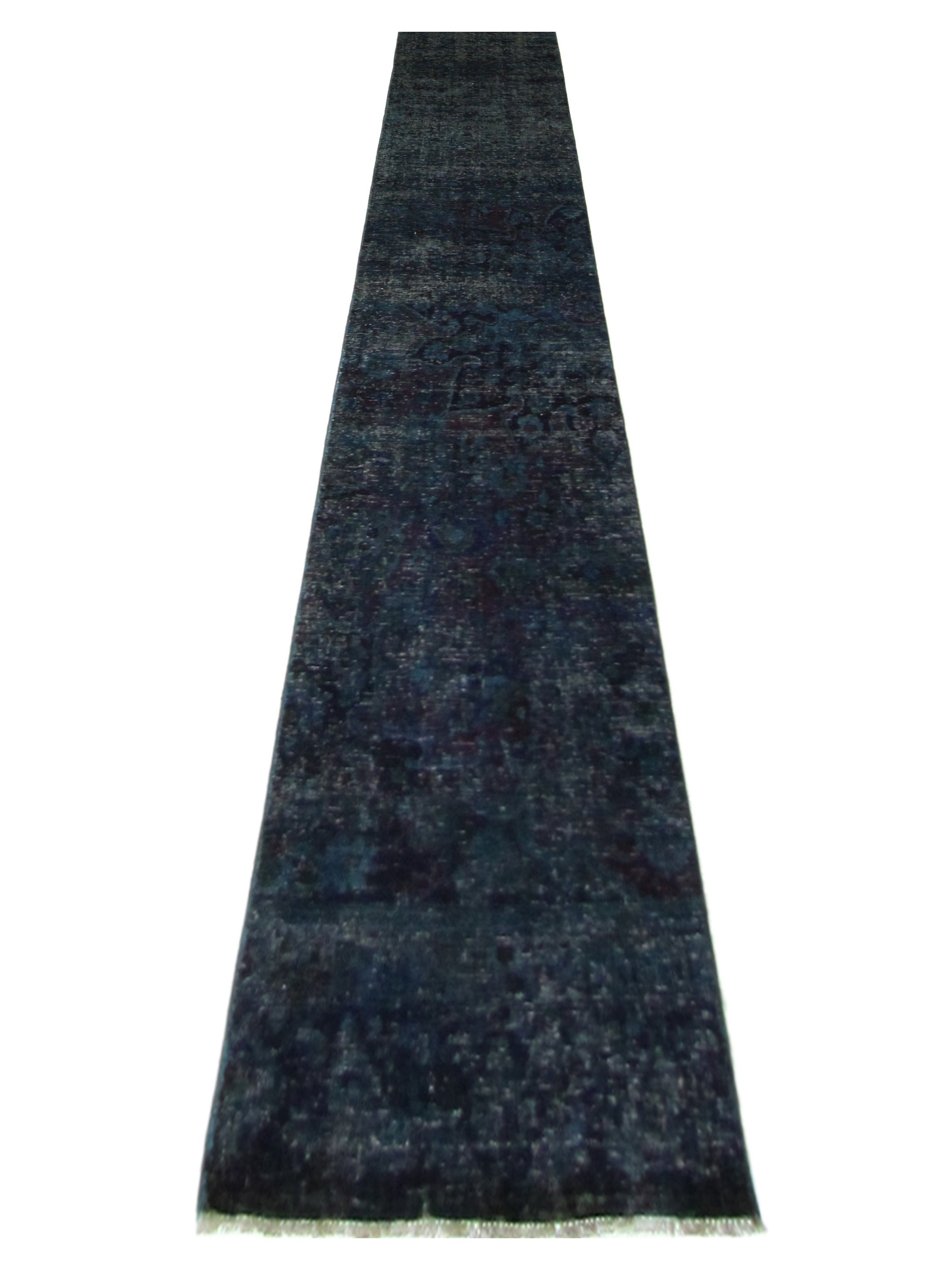 Overdyed Hand Knotted Teal 3x13 - Image 2 of 6