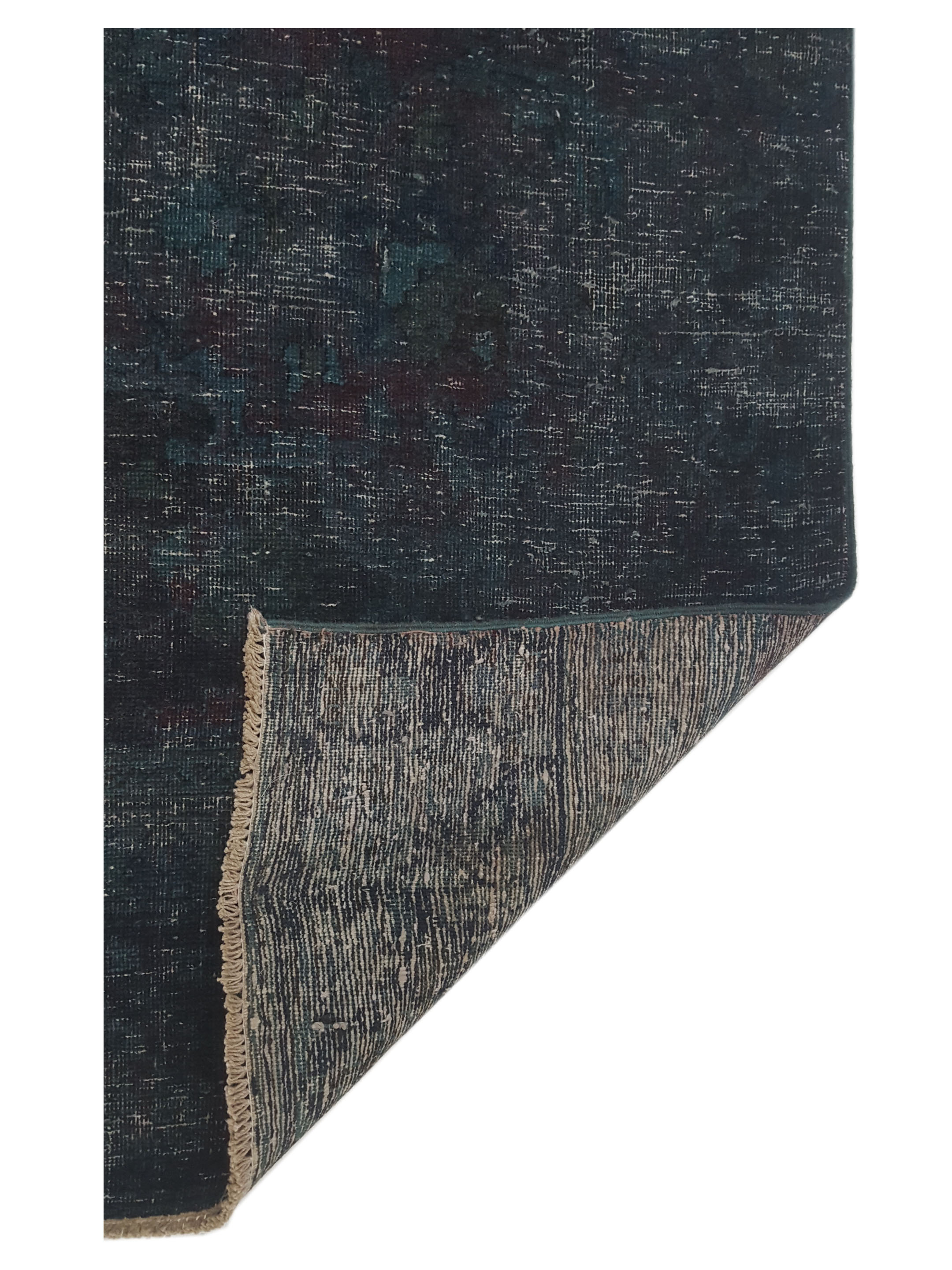 Overdyed Hand Knotted Teal 3x13 - Image 6 of 6