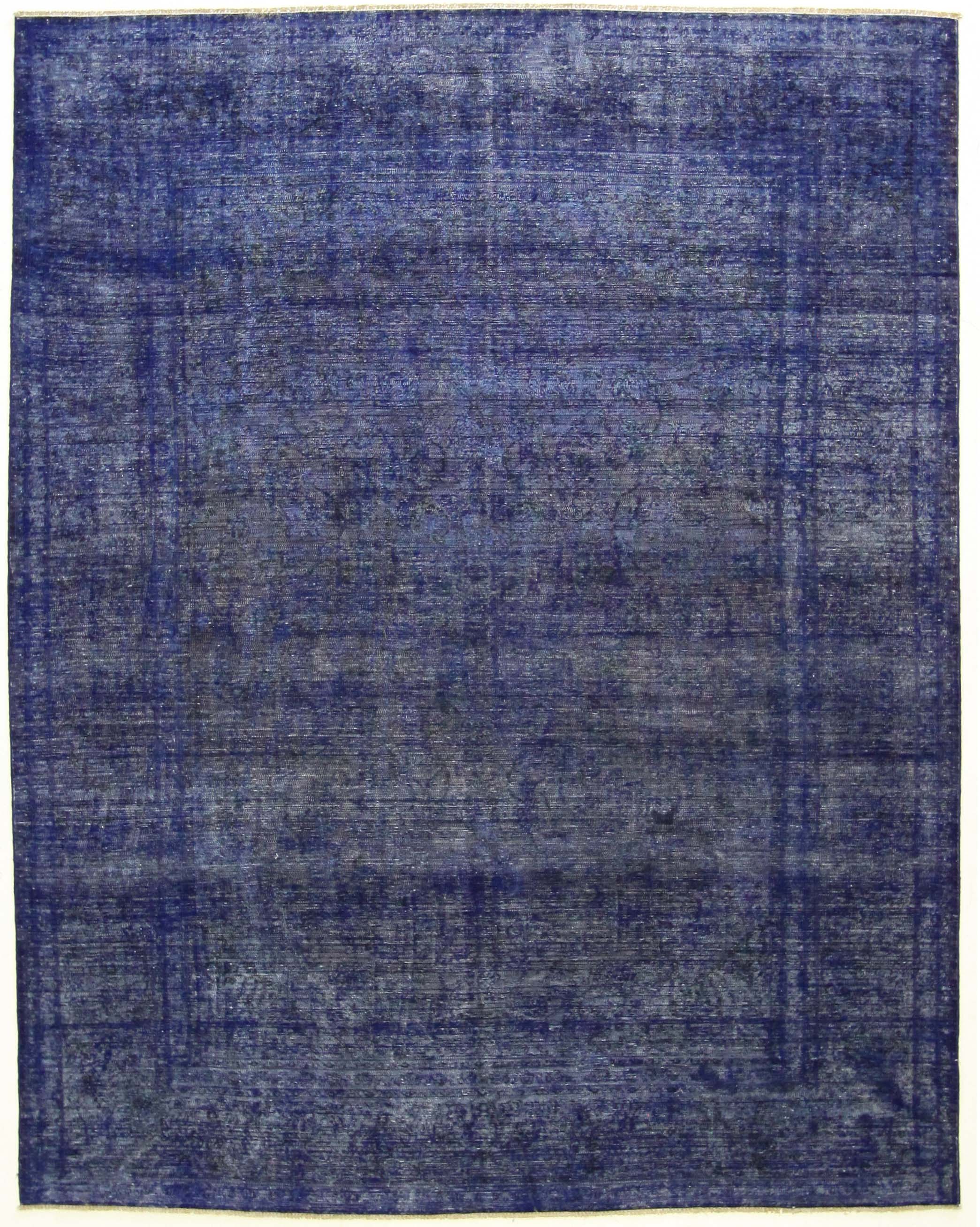 Vintage Overdyed Hand Knotted Blue 9x12