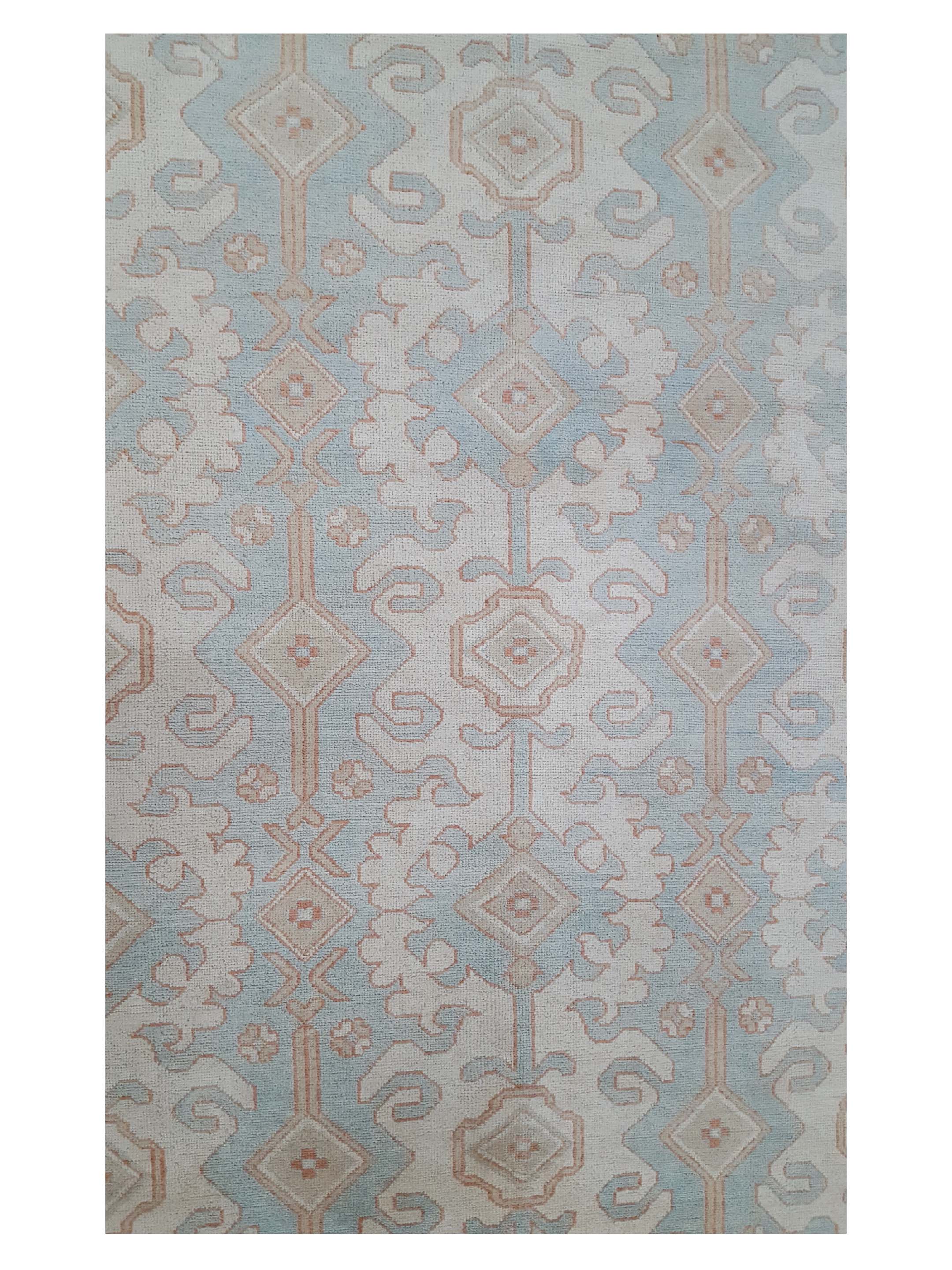 Khotan Hand Knotted Ivory Ice 8x10 - Image 5 of 6