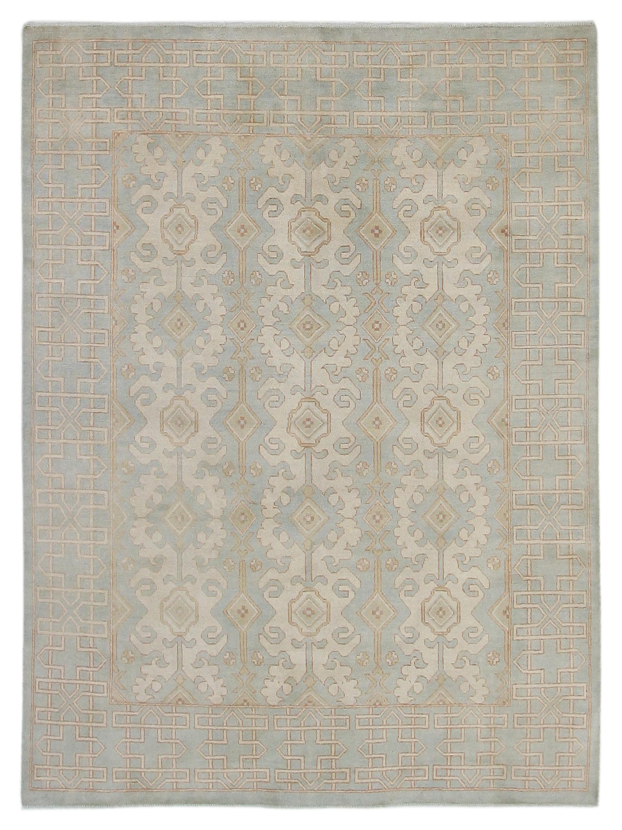 Khotan Hand Knotted Ivory Ice 8x10