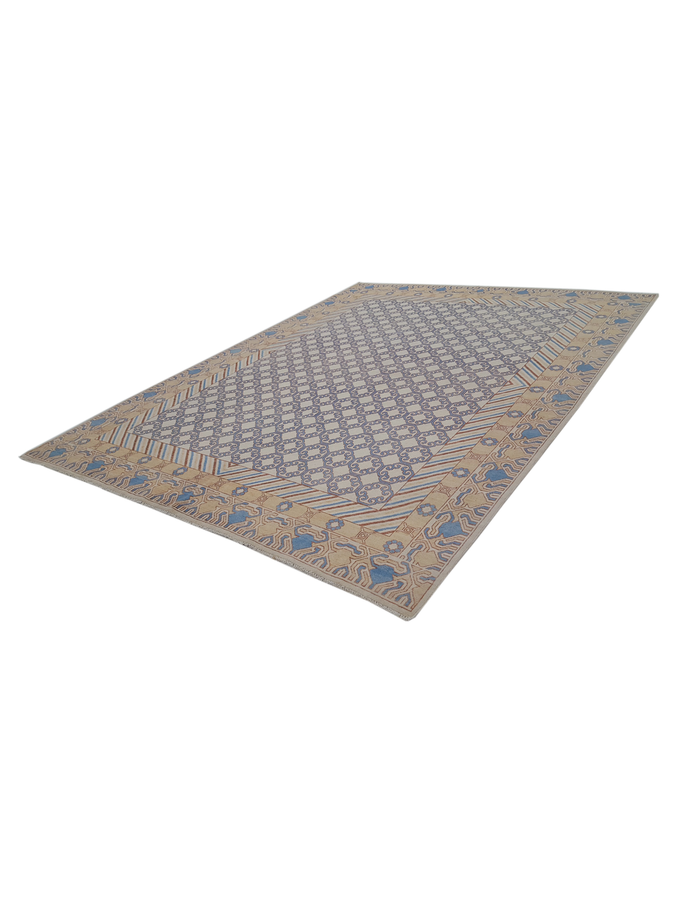 Khotan Hand Knotted Ivory 9x12 - Image 6 of 6
