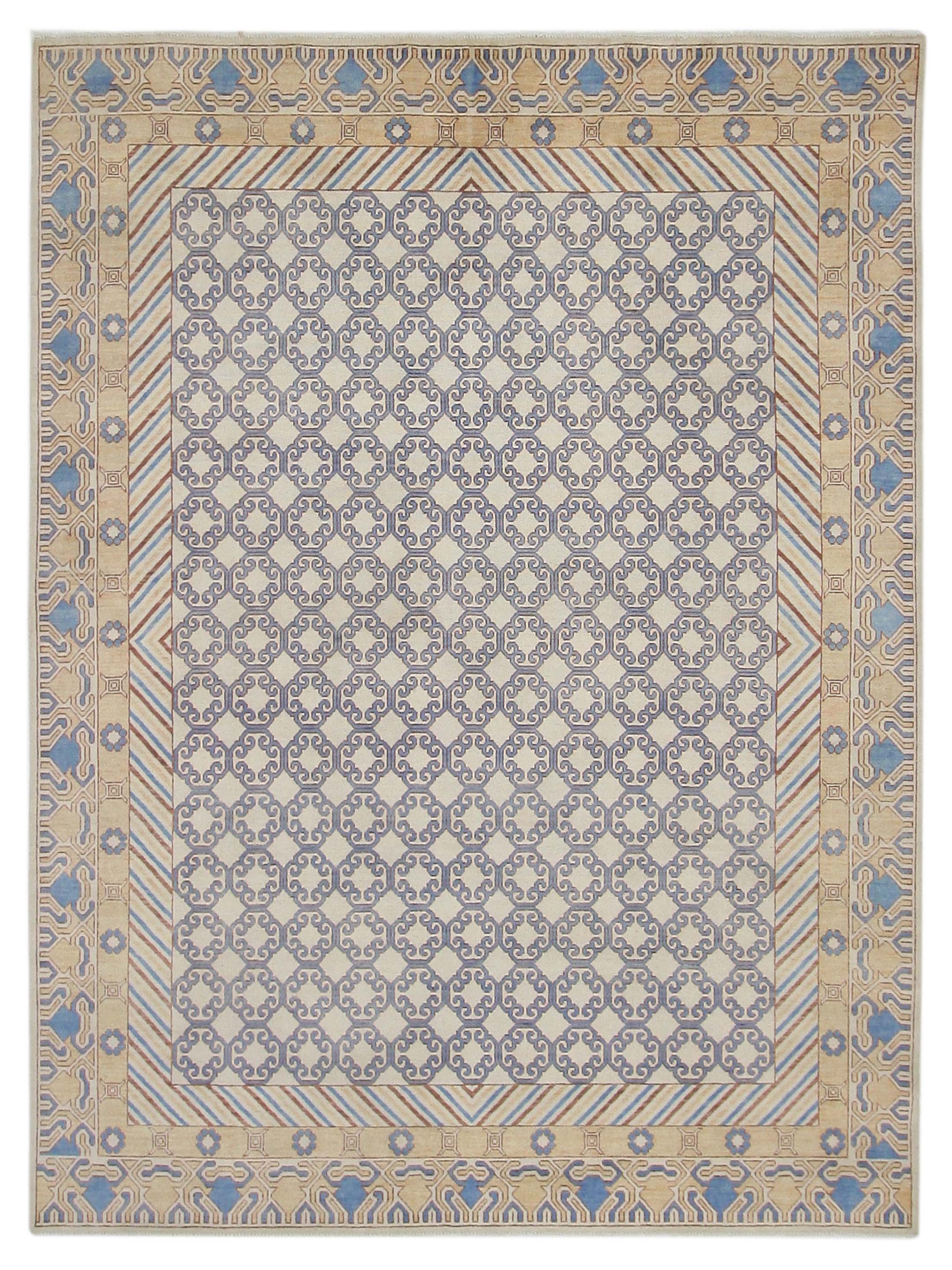 Khotan Hand Knotted Ivory 9x12