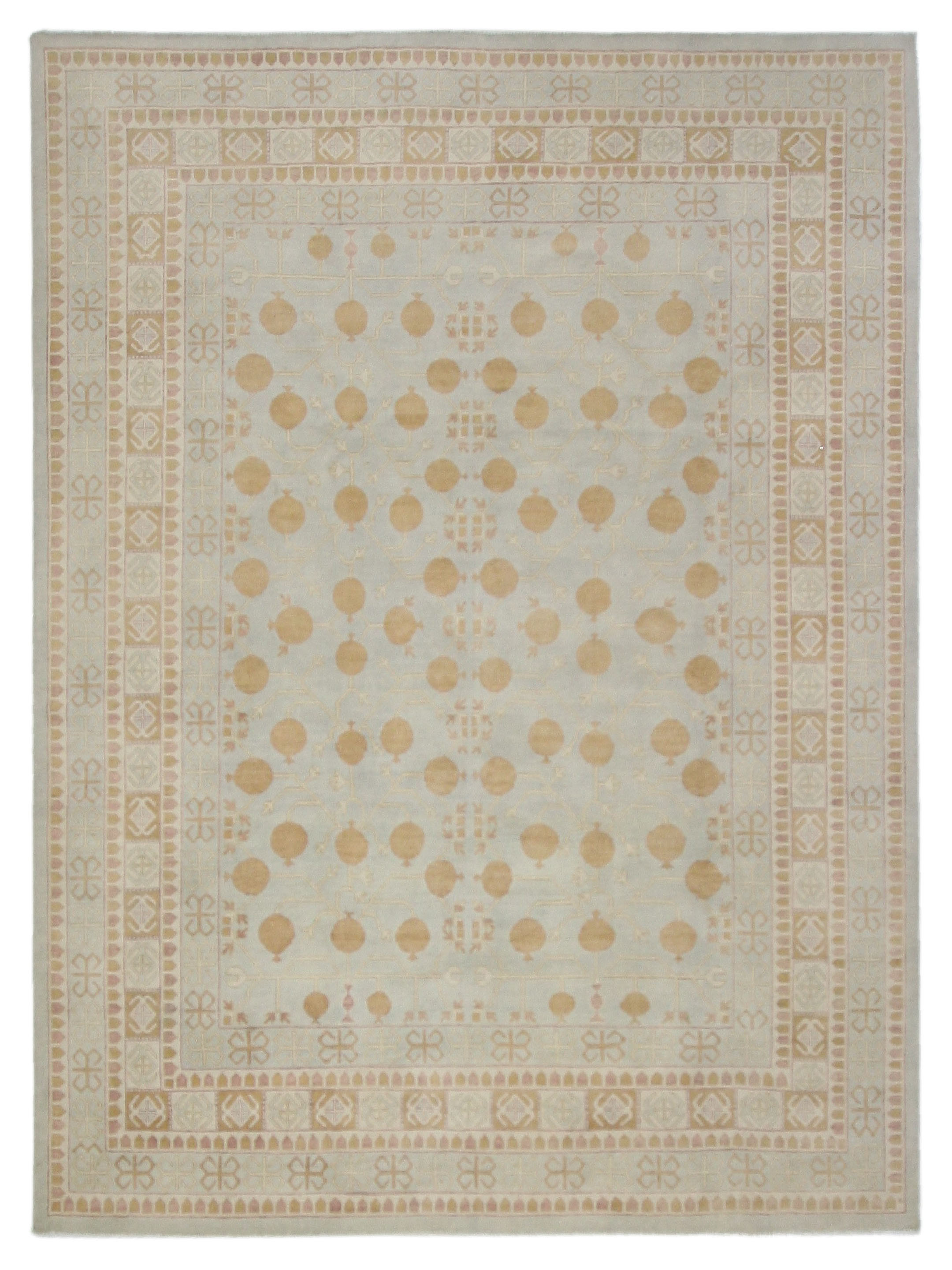 Khotan Hand Knotted Sky 9x12