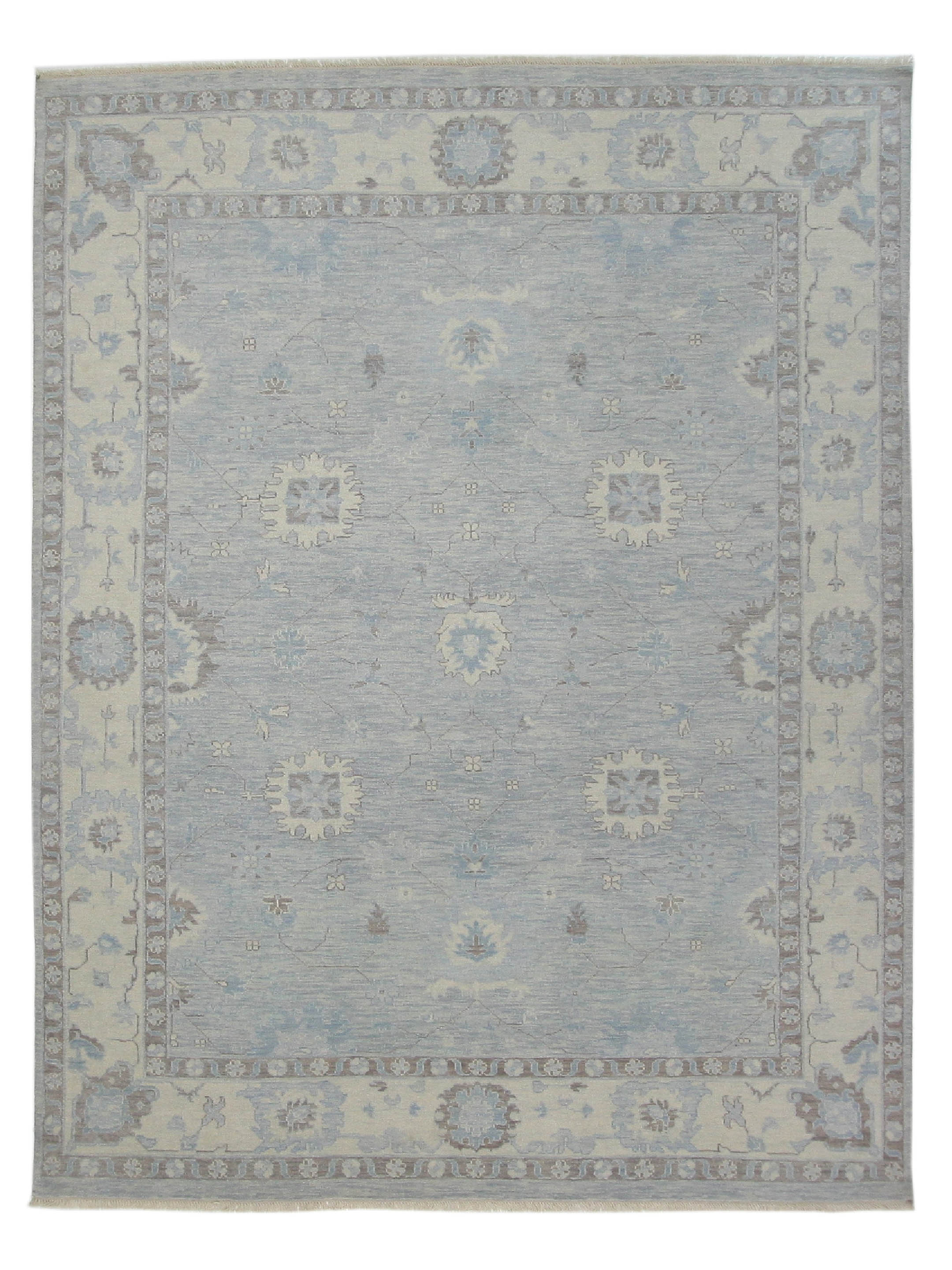 Angora Hand Knotted Lt.Grey 9x12