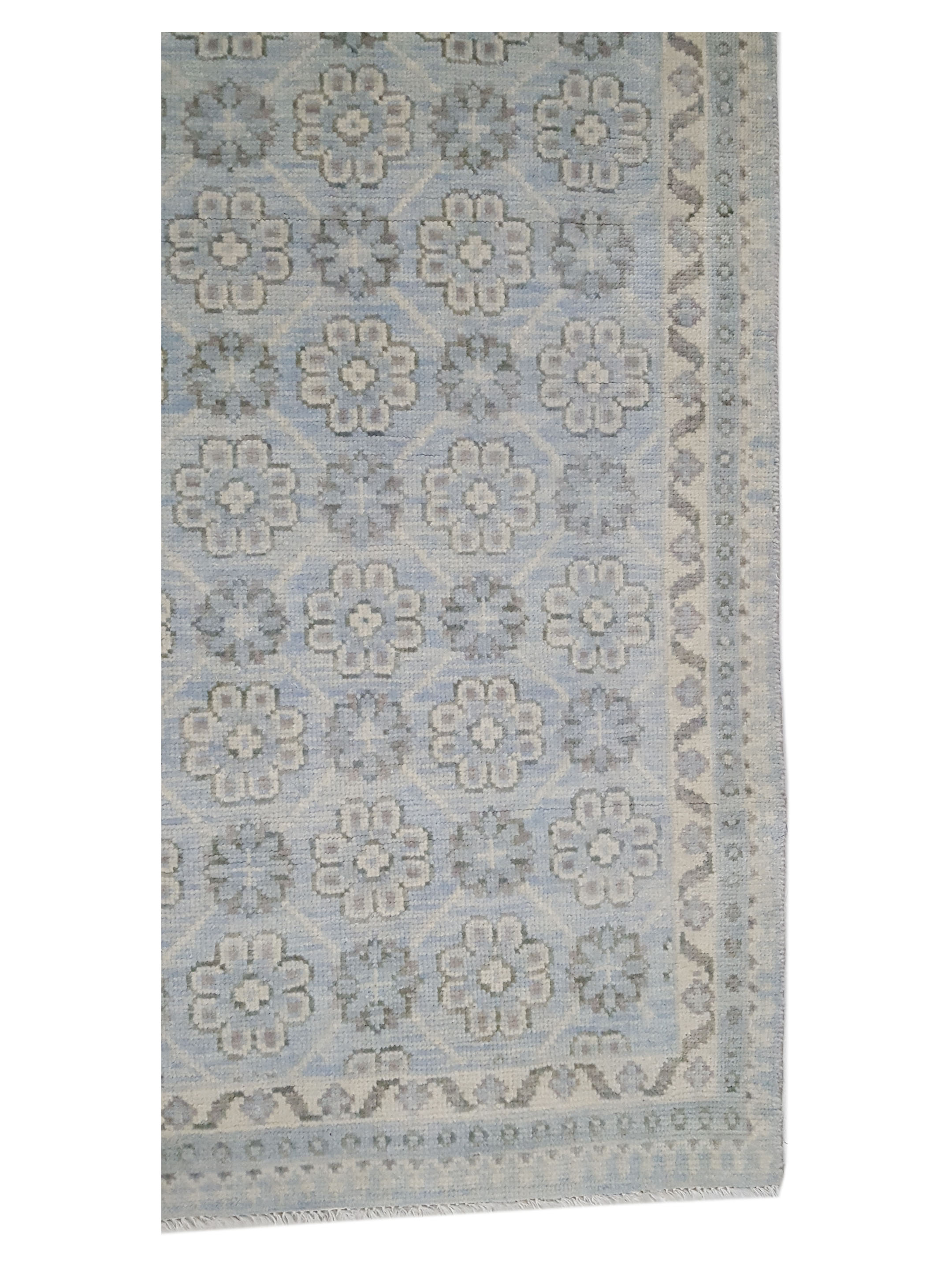 Khotan-In Hand Knotted Lt.Blue 9x12 - Image 5 of 6