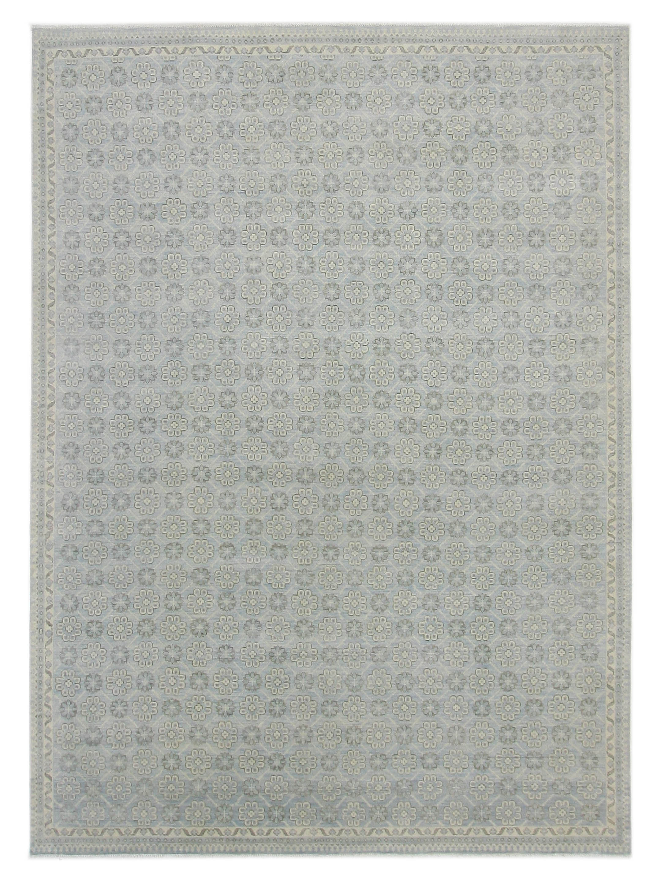 Khotan-In Hand Knotted Lt.Blue 9x12